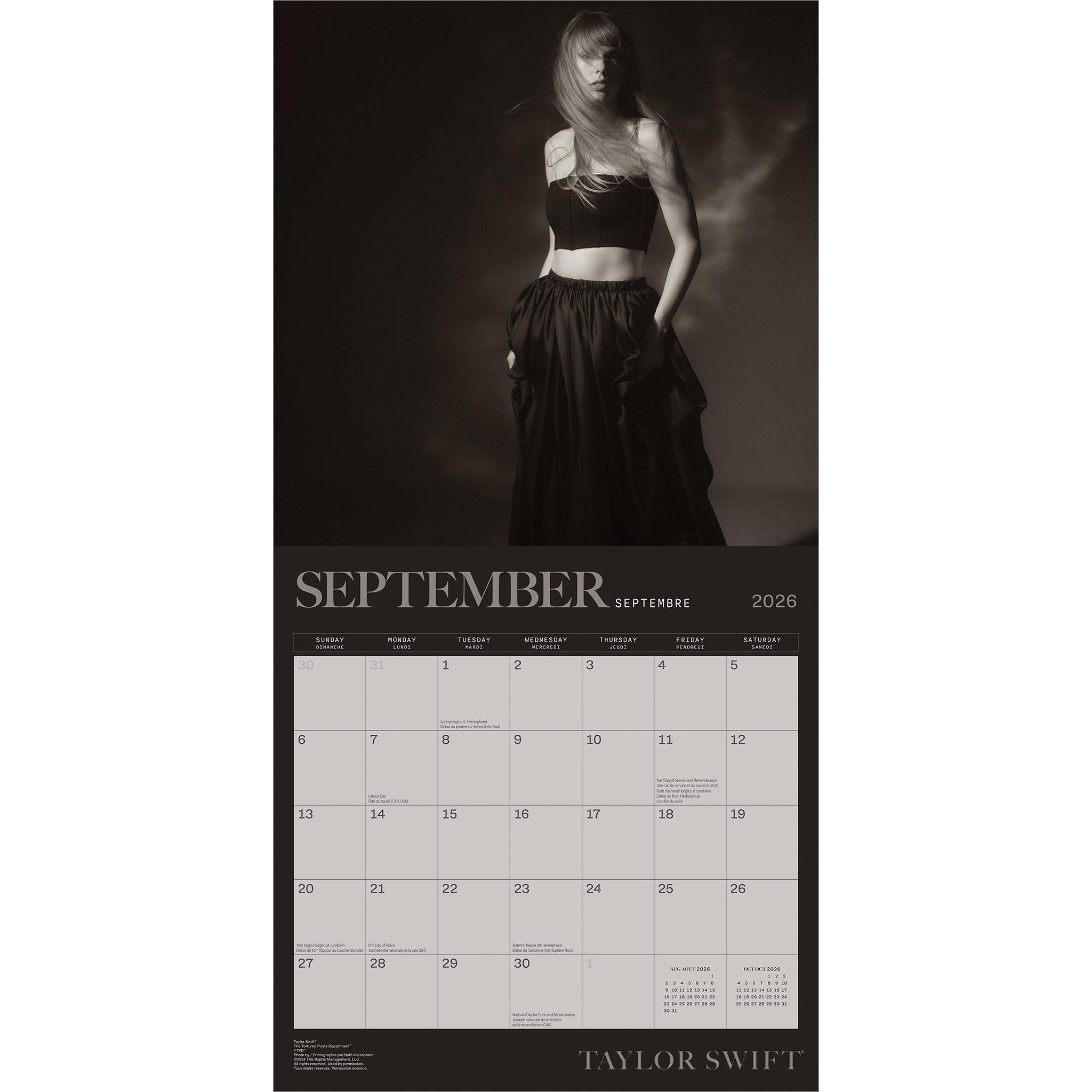 Taylor Swift Bilingual 2026 Wall Calendar