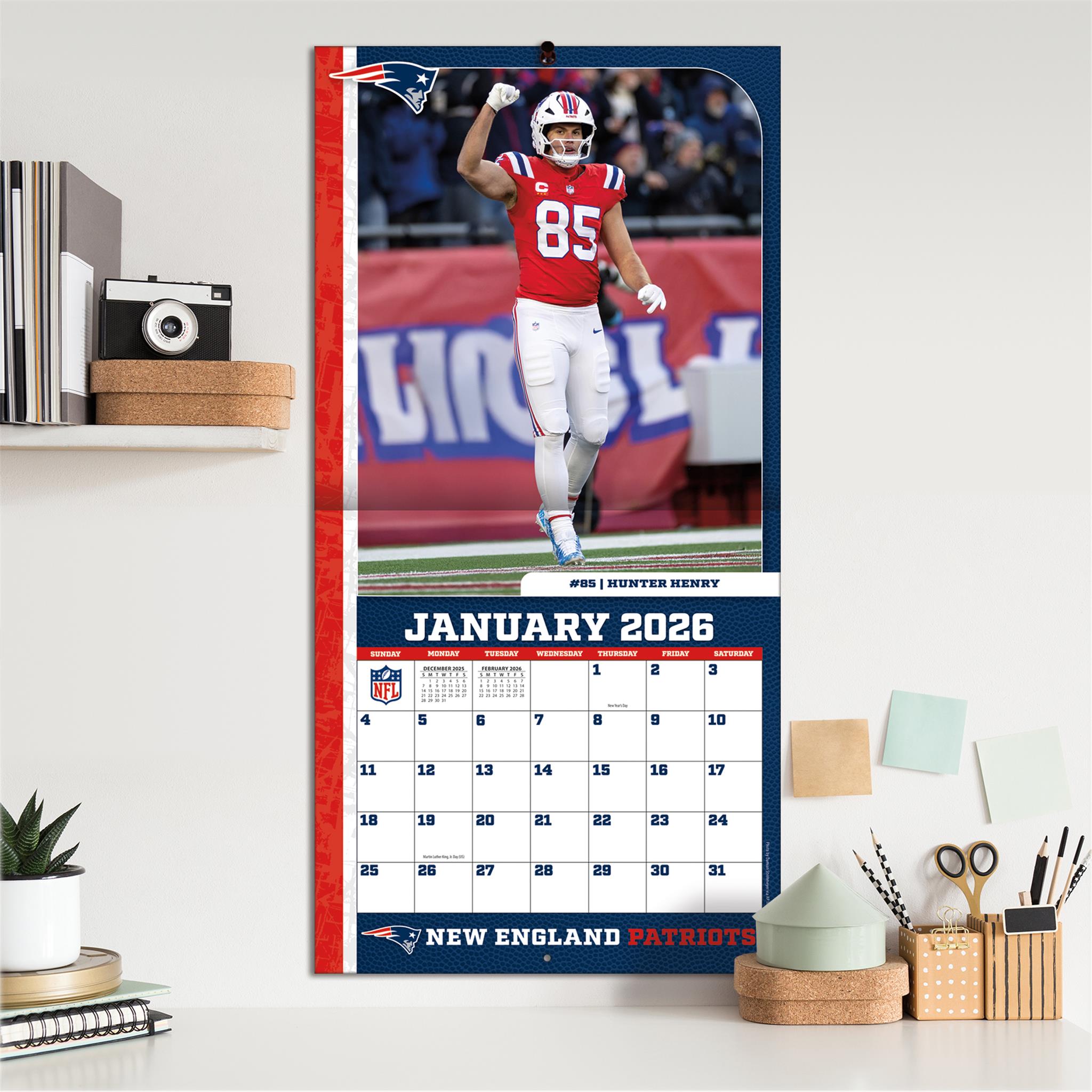 NFL New England Patriots 2026 Wall Calendar