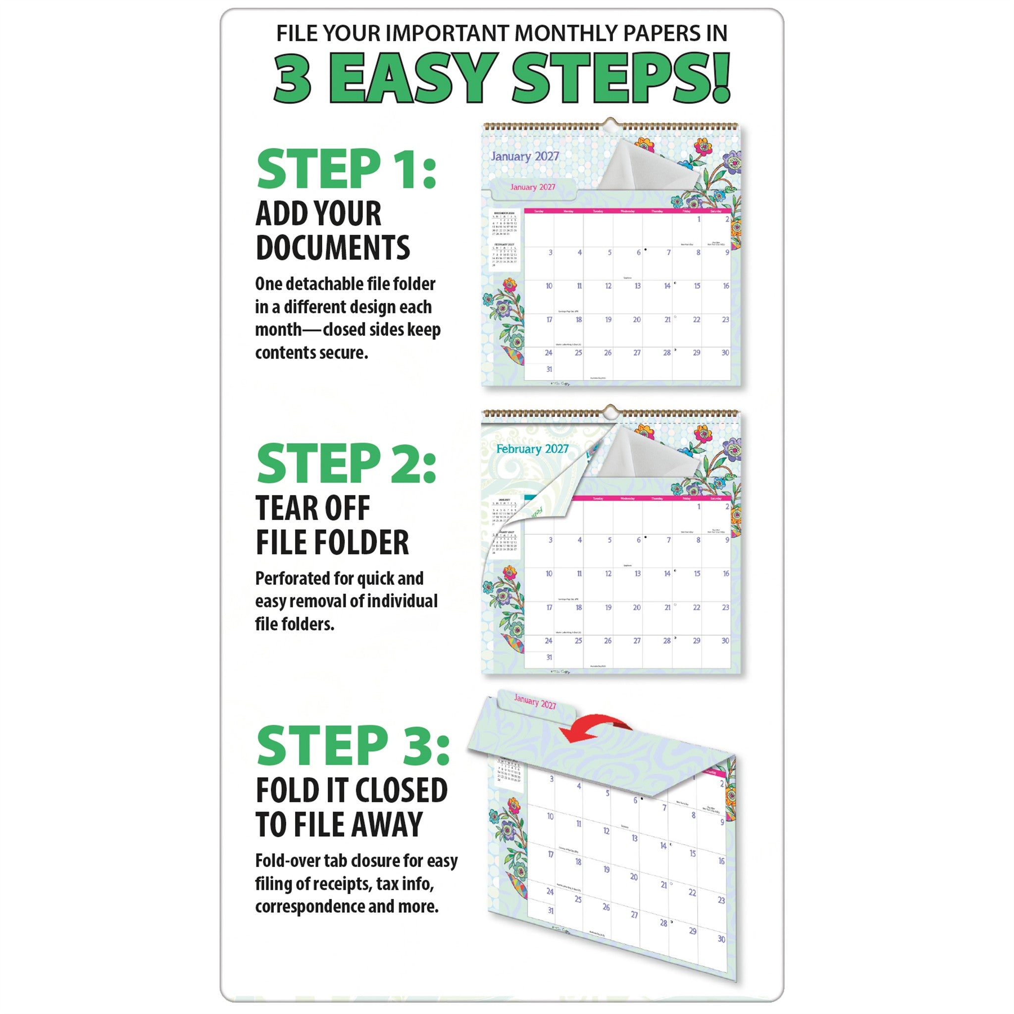 Ladybird File-It 2027 Wall Calendar