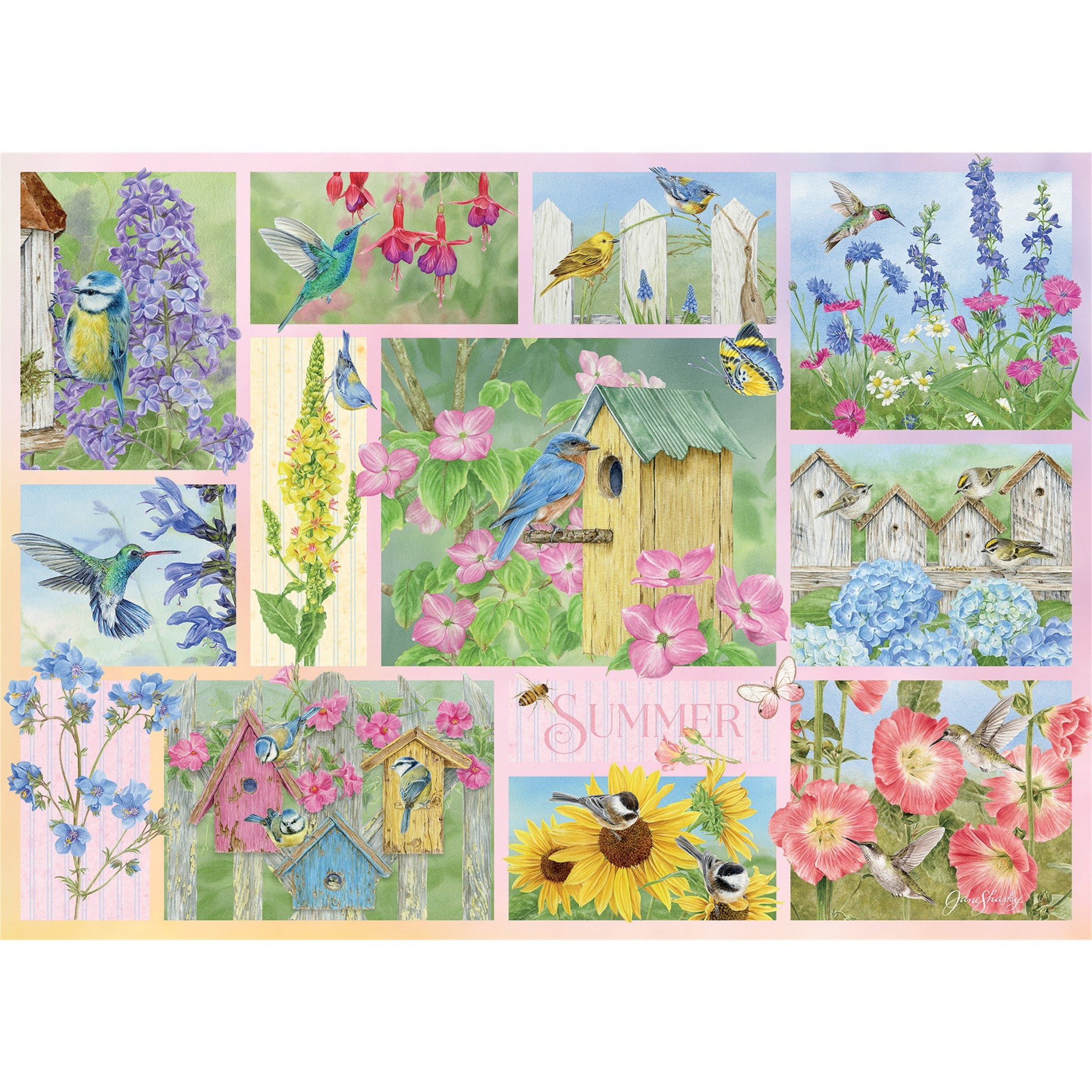 Garden Birds in Summer 500 Piece Puzzle