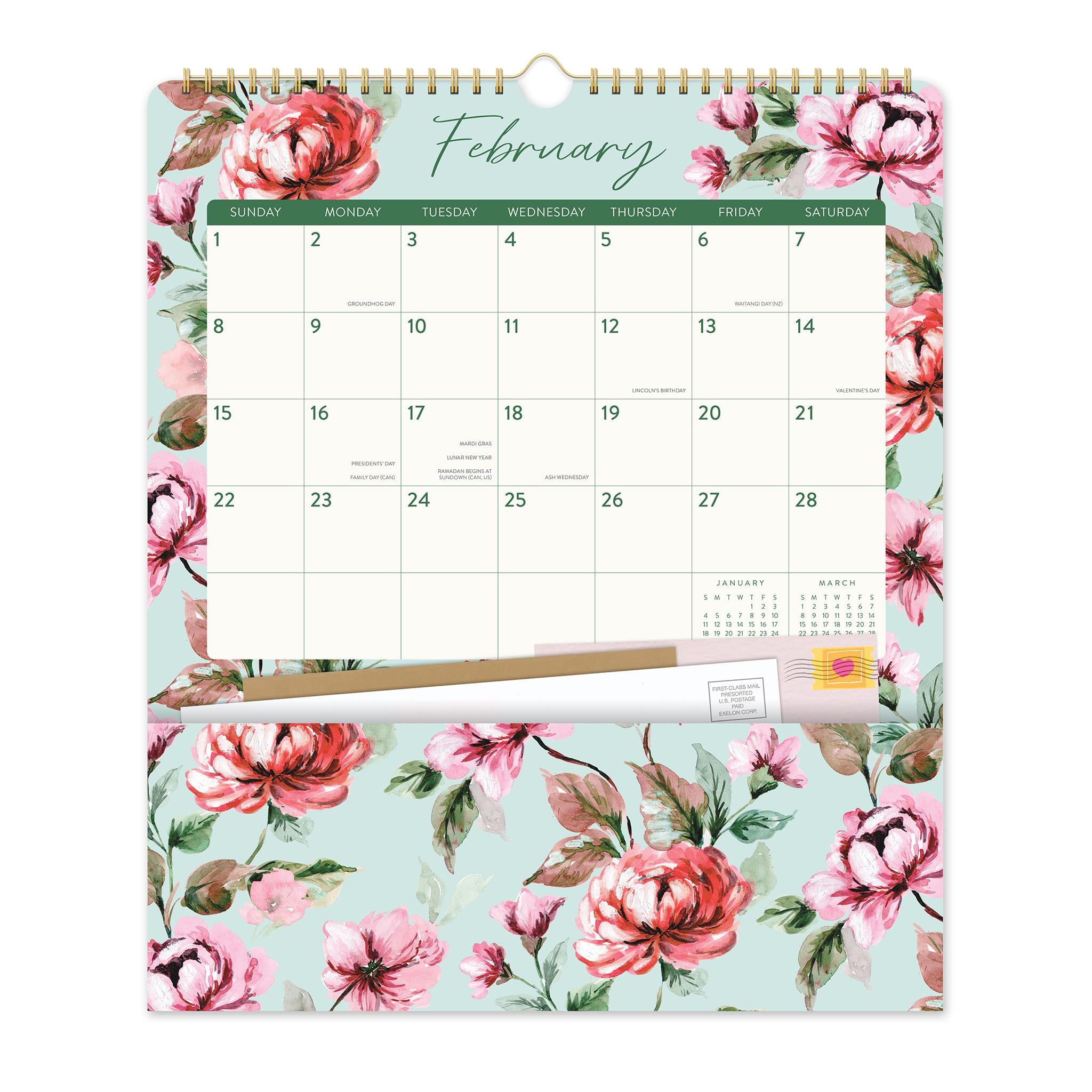 Bella Flora Pockets Plus 2026 Wall Calendar