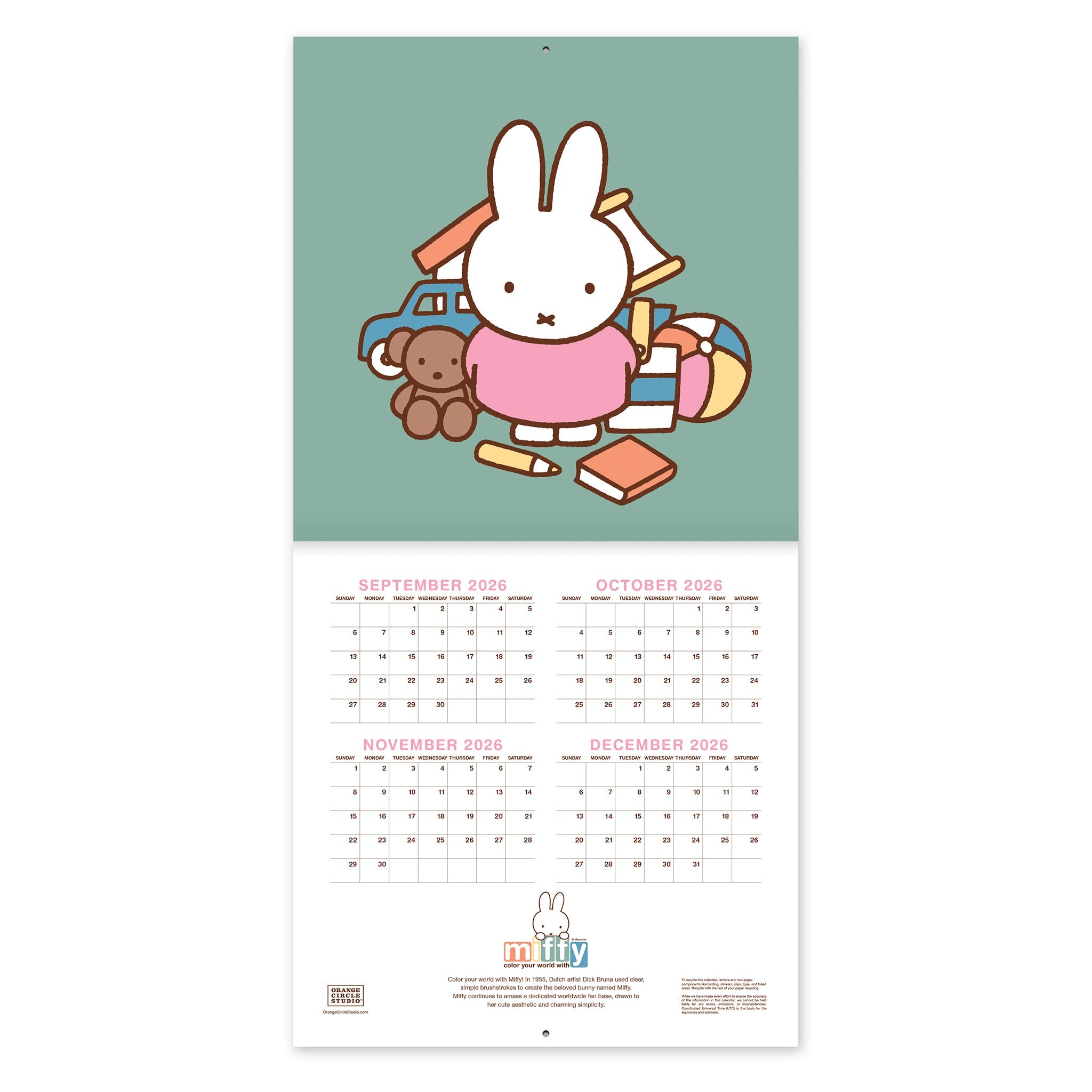 Miffy A Year in Color 2027 Wall Calendar