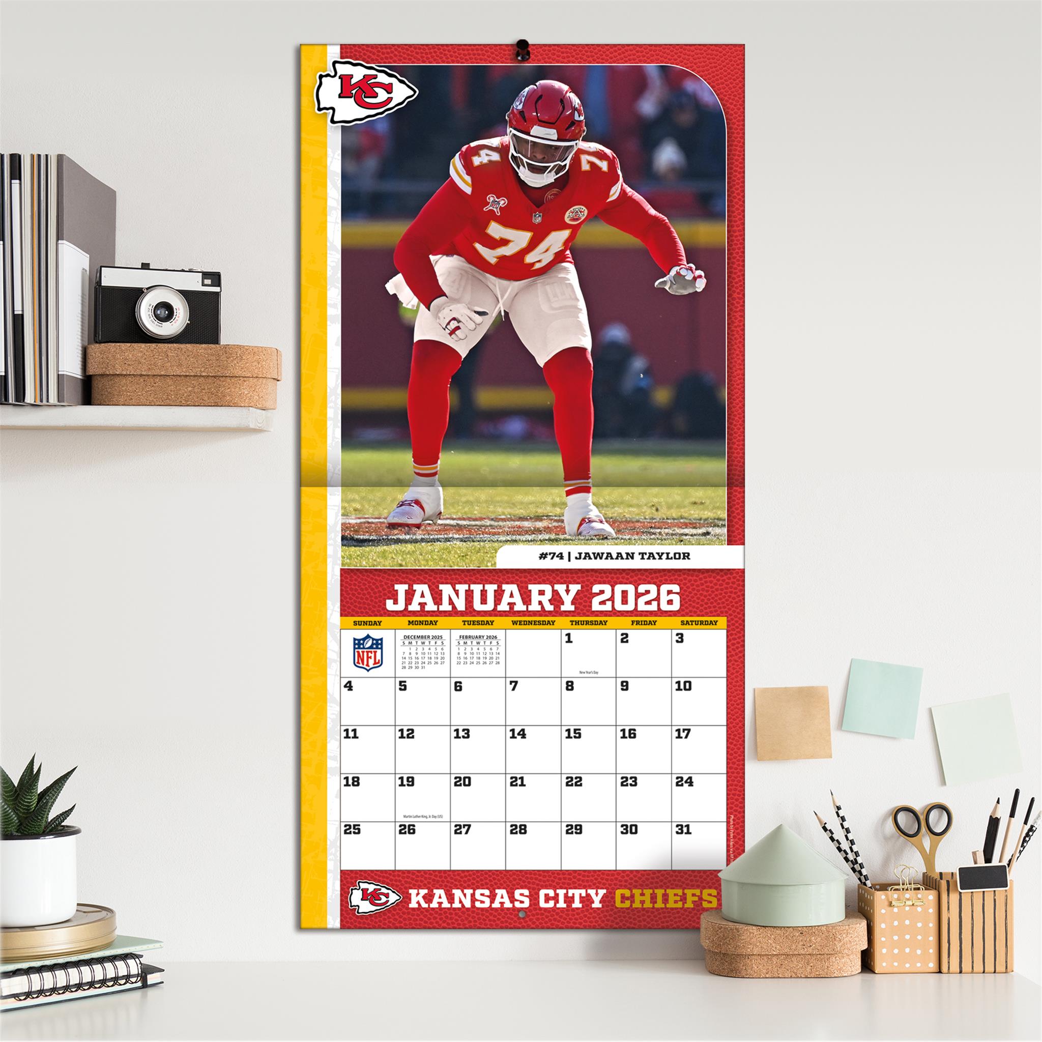 NFL Kansas City Chiefs 2026 Wall Calendar