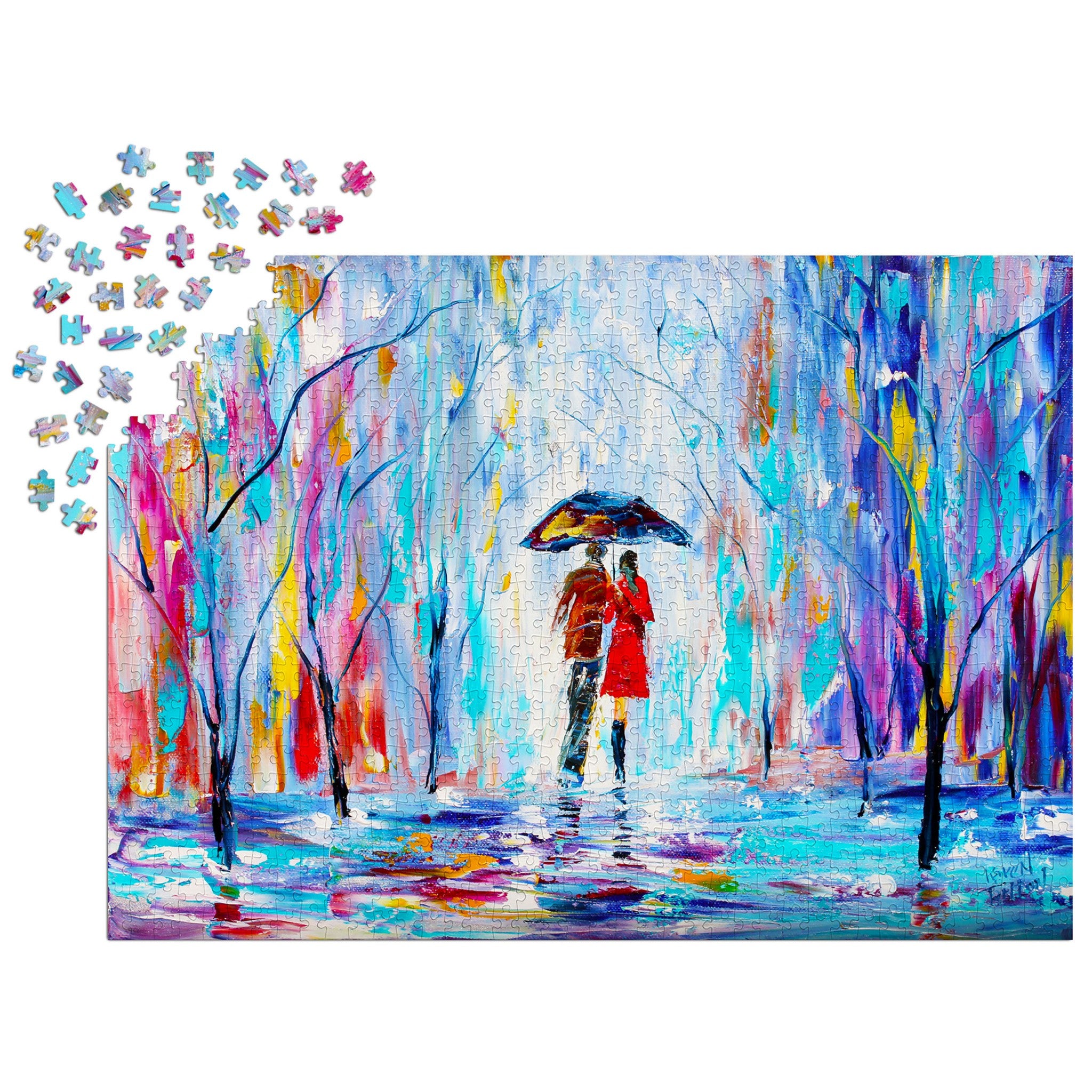 Rainy Love 1000 Piece Puzzle - Online Only
