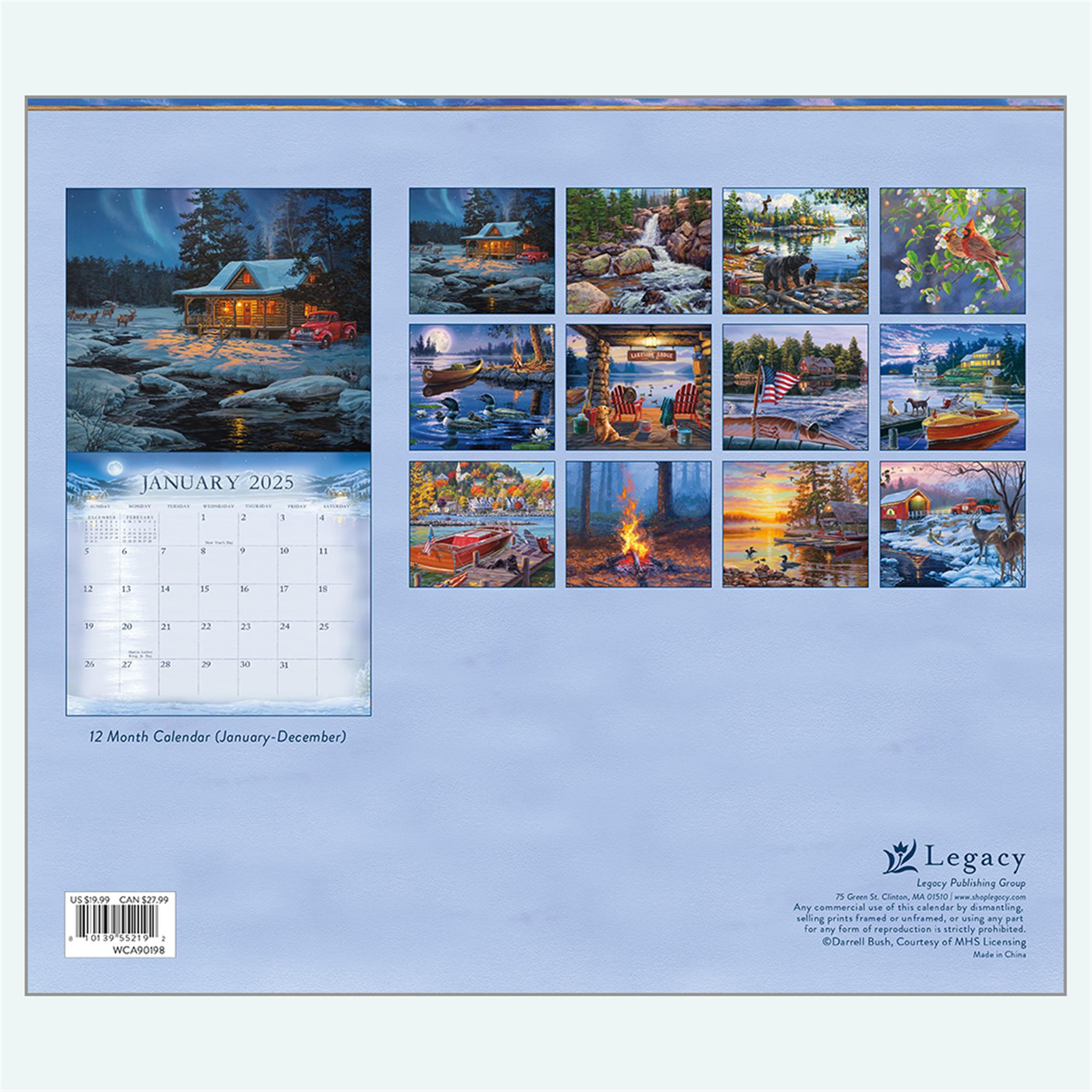 Cabin View Wall 2025 Calendar