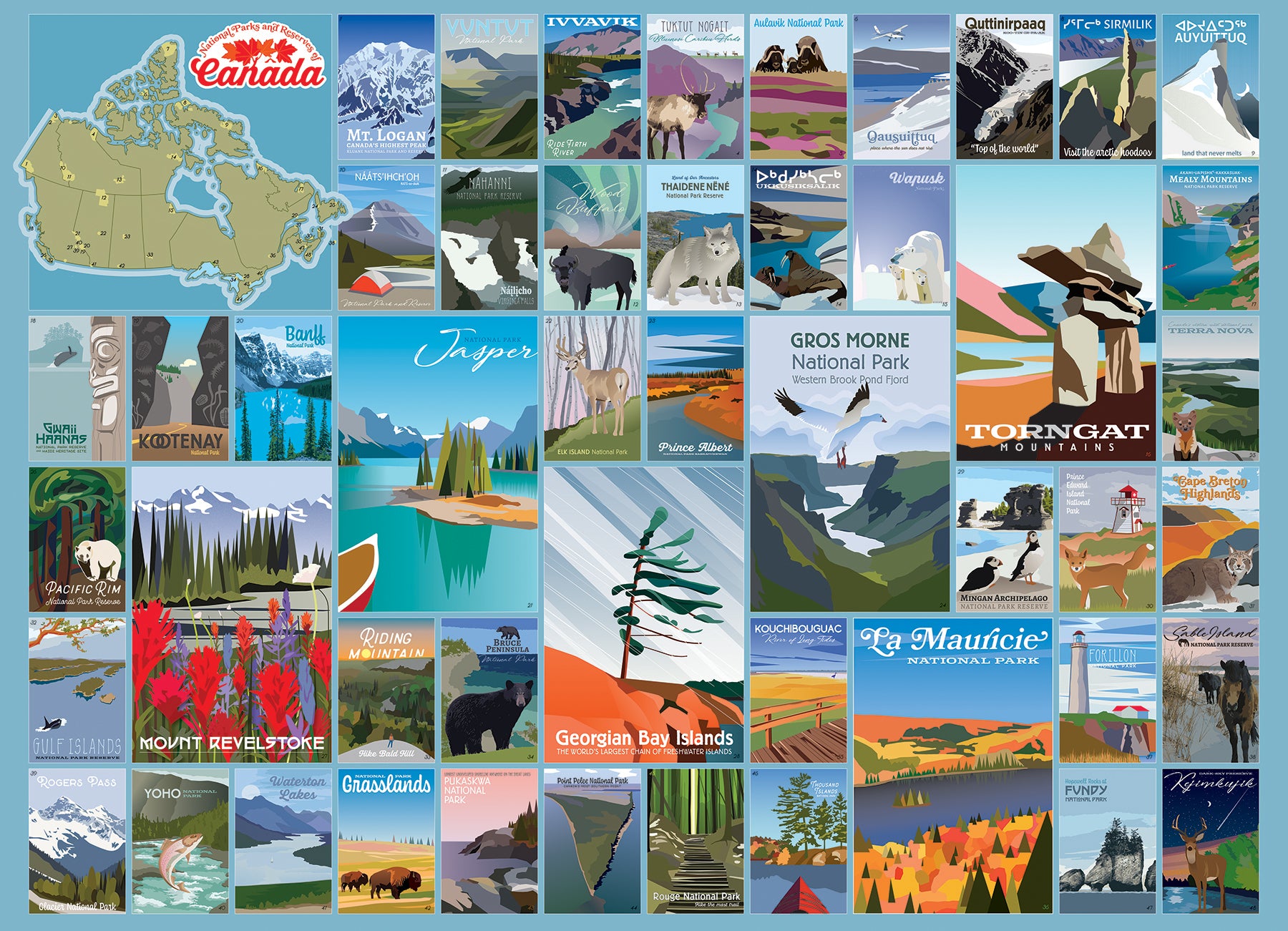 National Parks and Reserves of Canada 1000 Piece Puzzle - Online Only