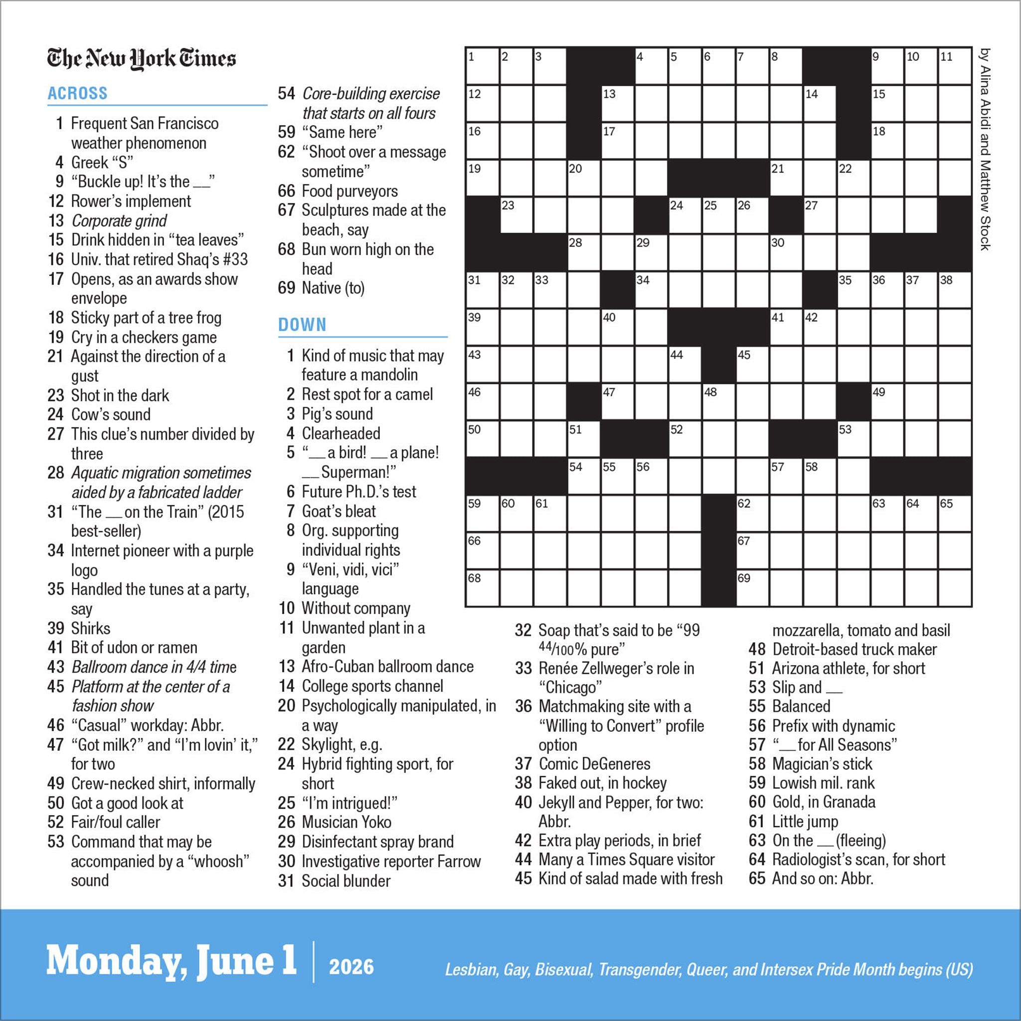 New York Times Daily Crossword 2026 Box Calendar new-york-times-daily-crossword-2026-box-calendar
