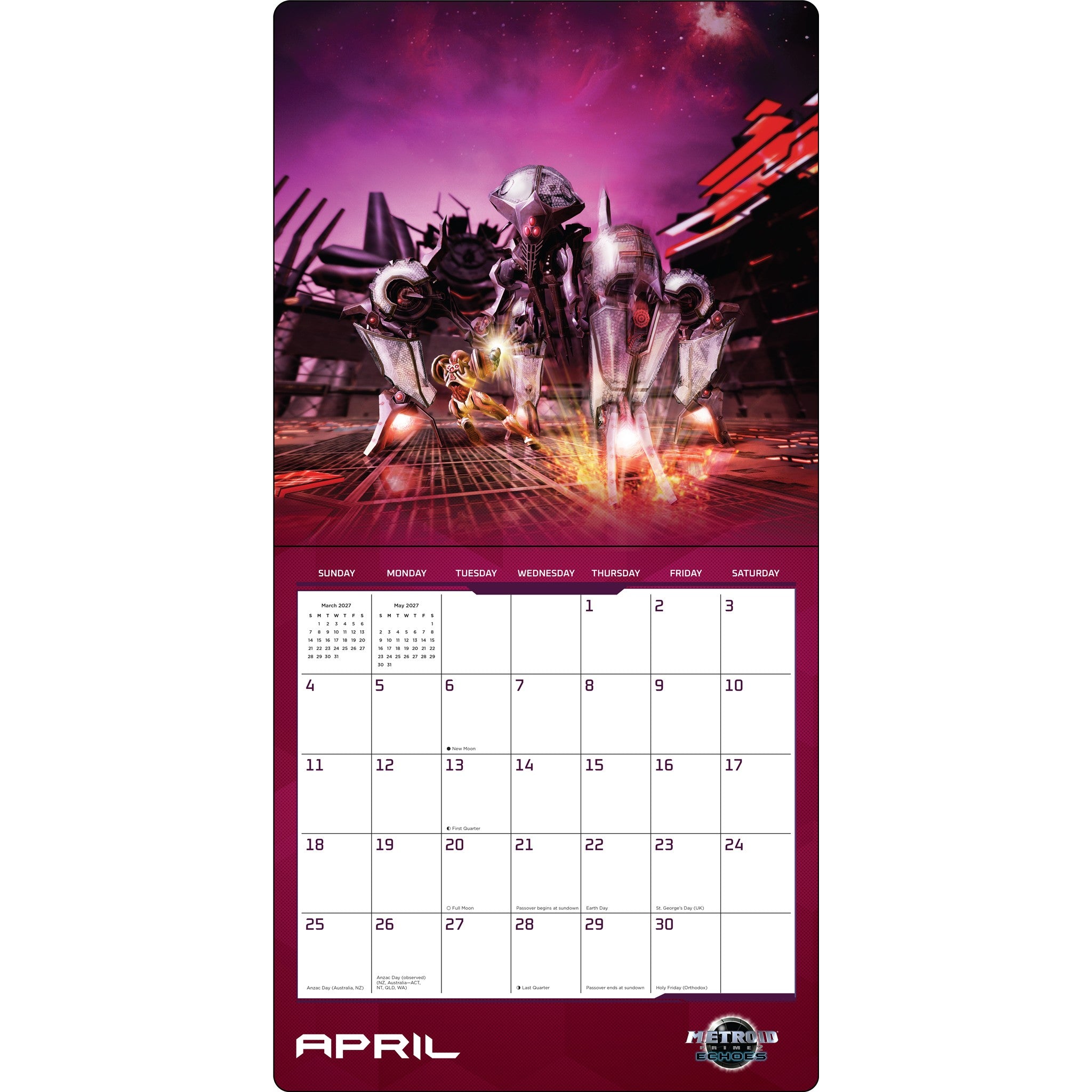 Metroid 2027 Wall Calendar