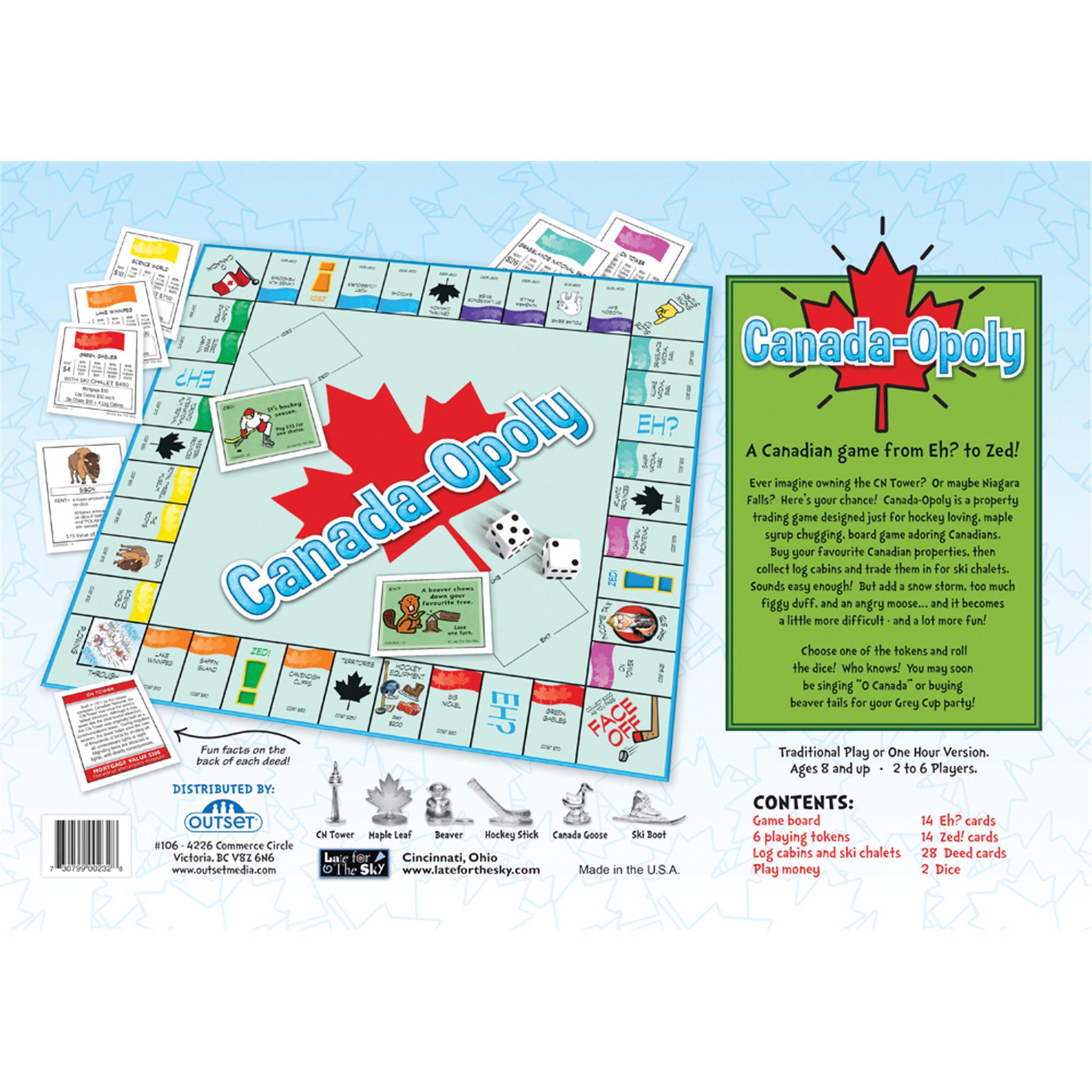 Canada Opoly Family Board Game - Calendar Club Canada