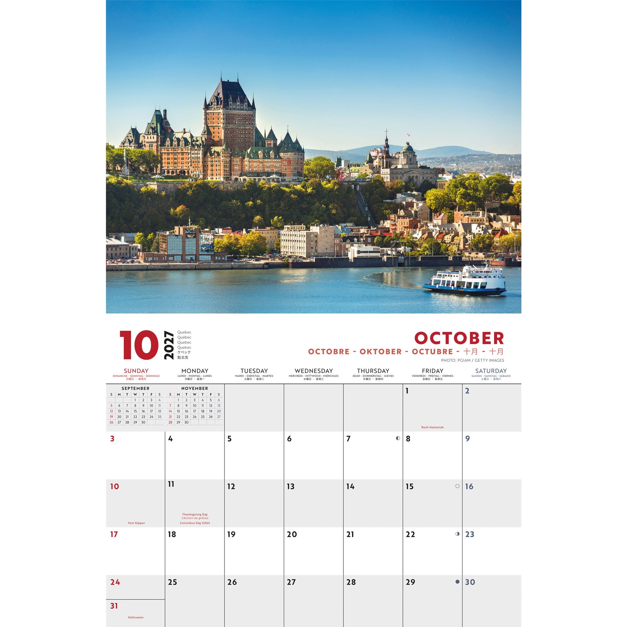 Canada Multi-Language 2027 Wall Calendar