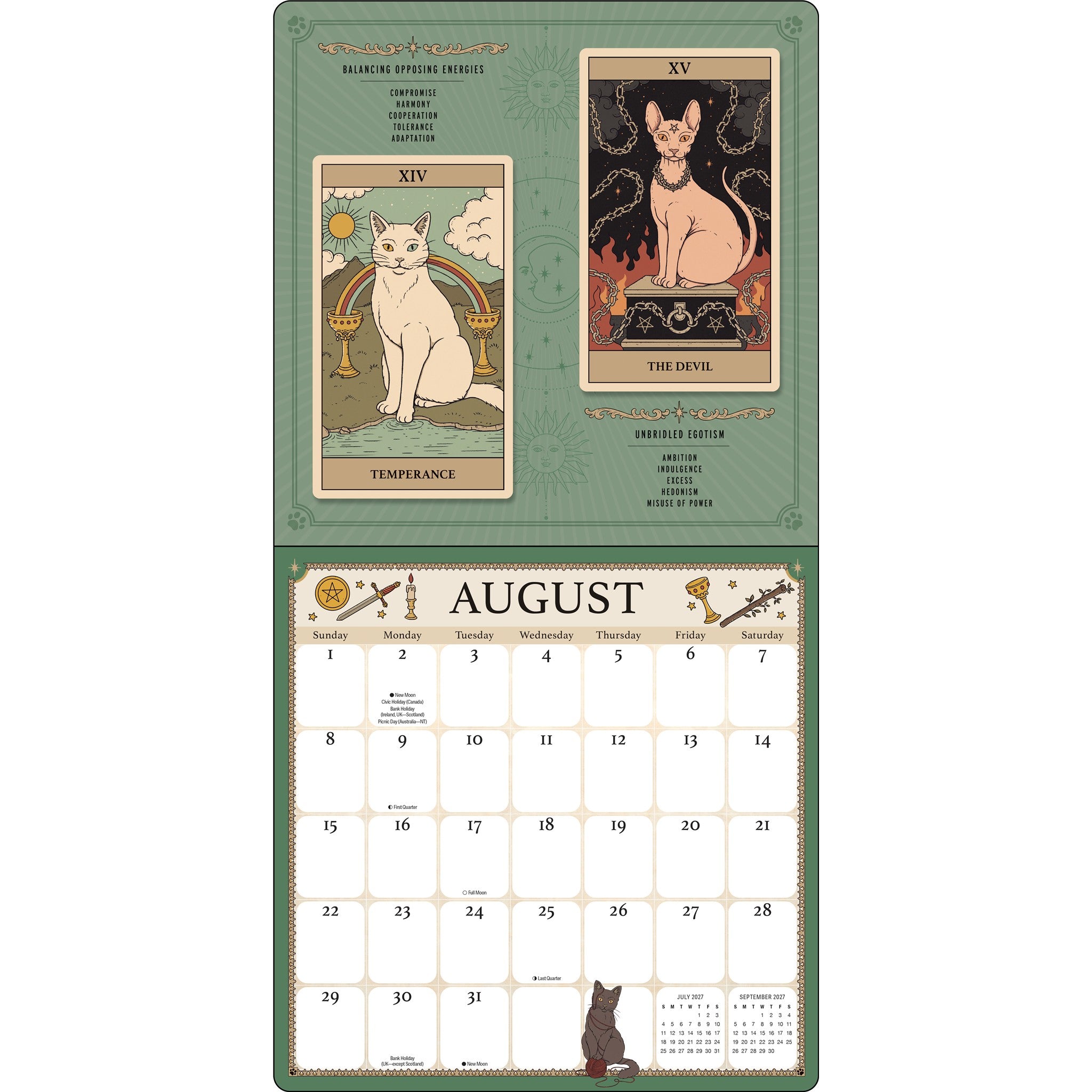 Cats Rule the Earth Tarot 2027 Wall Calendar
