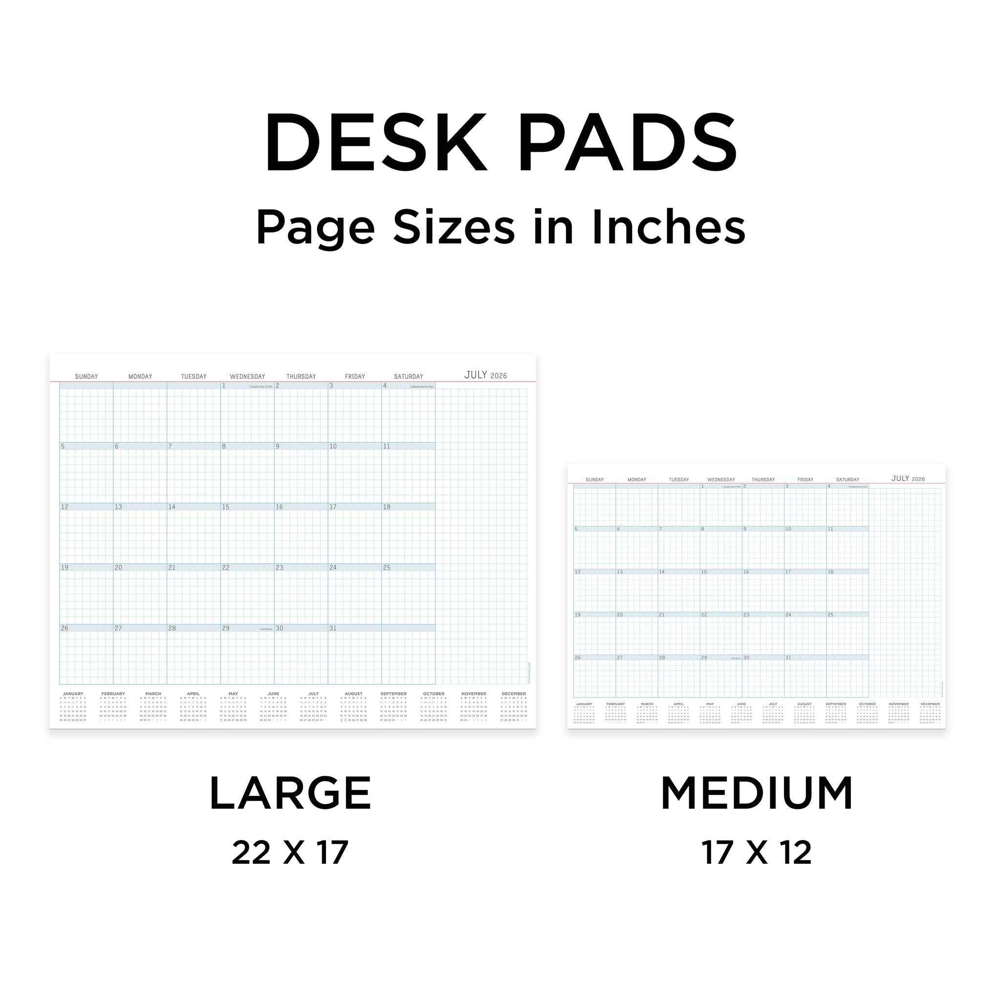 Professional Medium 2026 Desk Pad Calendar