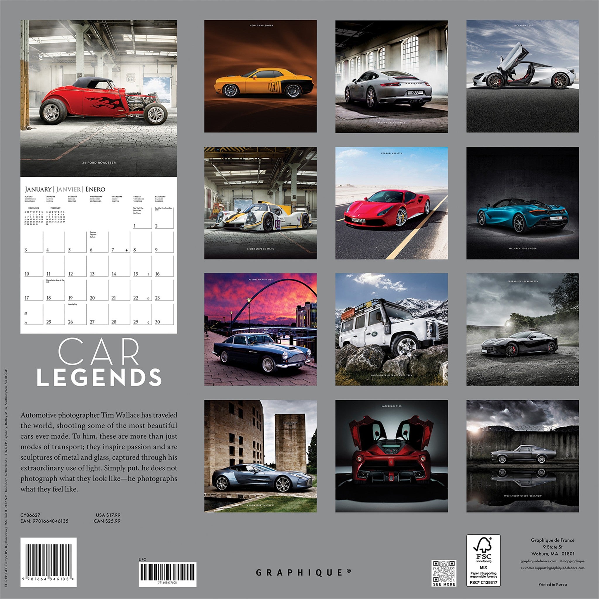 Car Legends 2027 Wall Calendar - Online Only