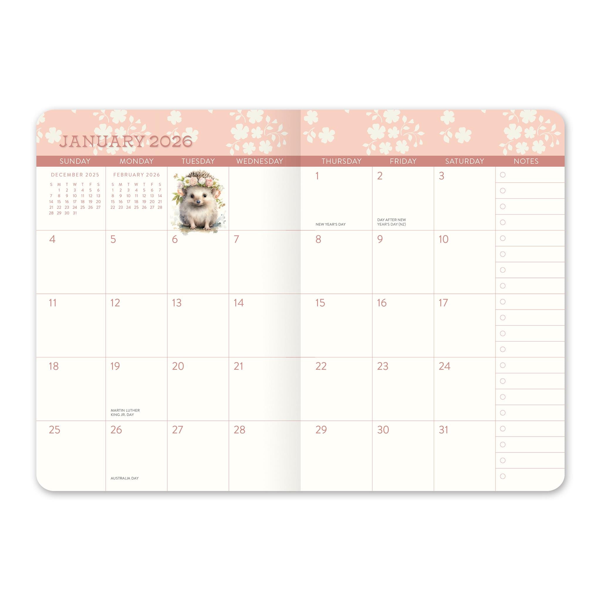 Hedgehog 2025-2026 Monthly Exclusive Pocket Planner