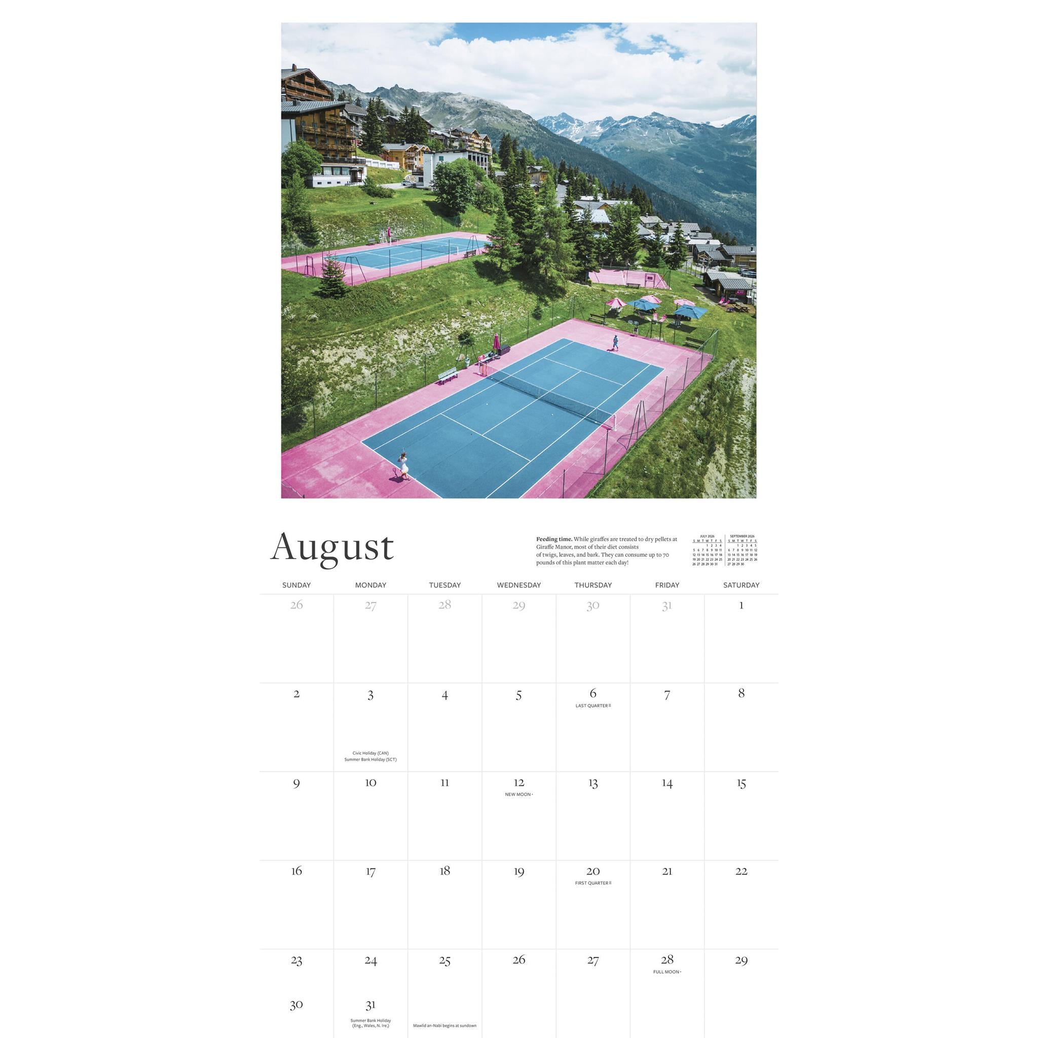 The Tennis Court 2026 Wall Calendar - Online Only