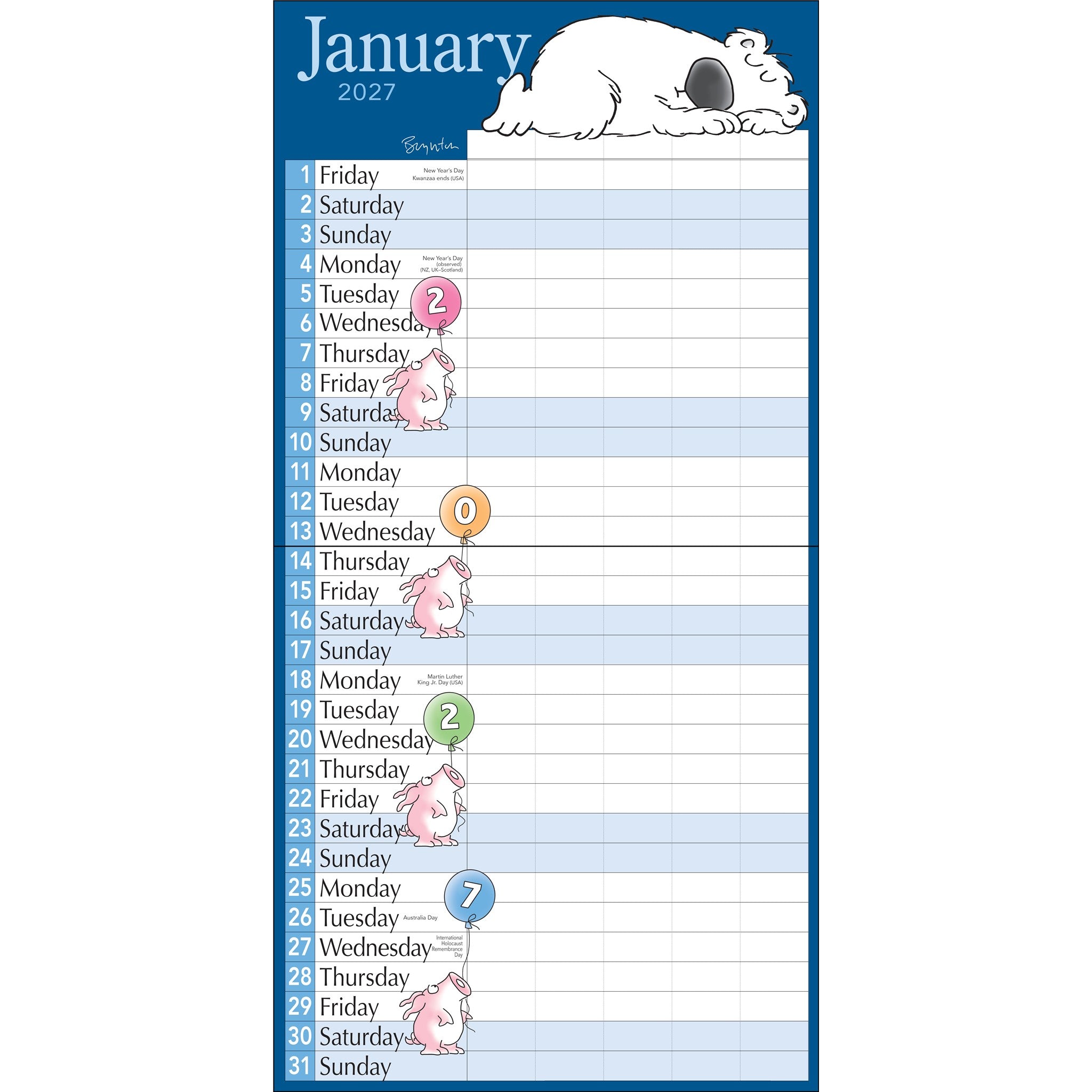 Sandra Boynton's My Family 2026-2027 Wall Calendar