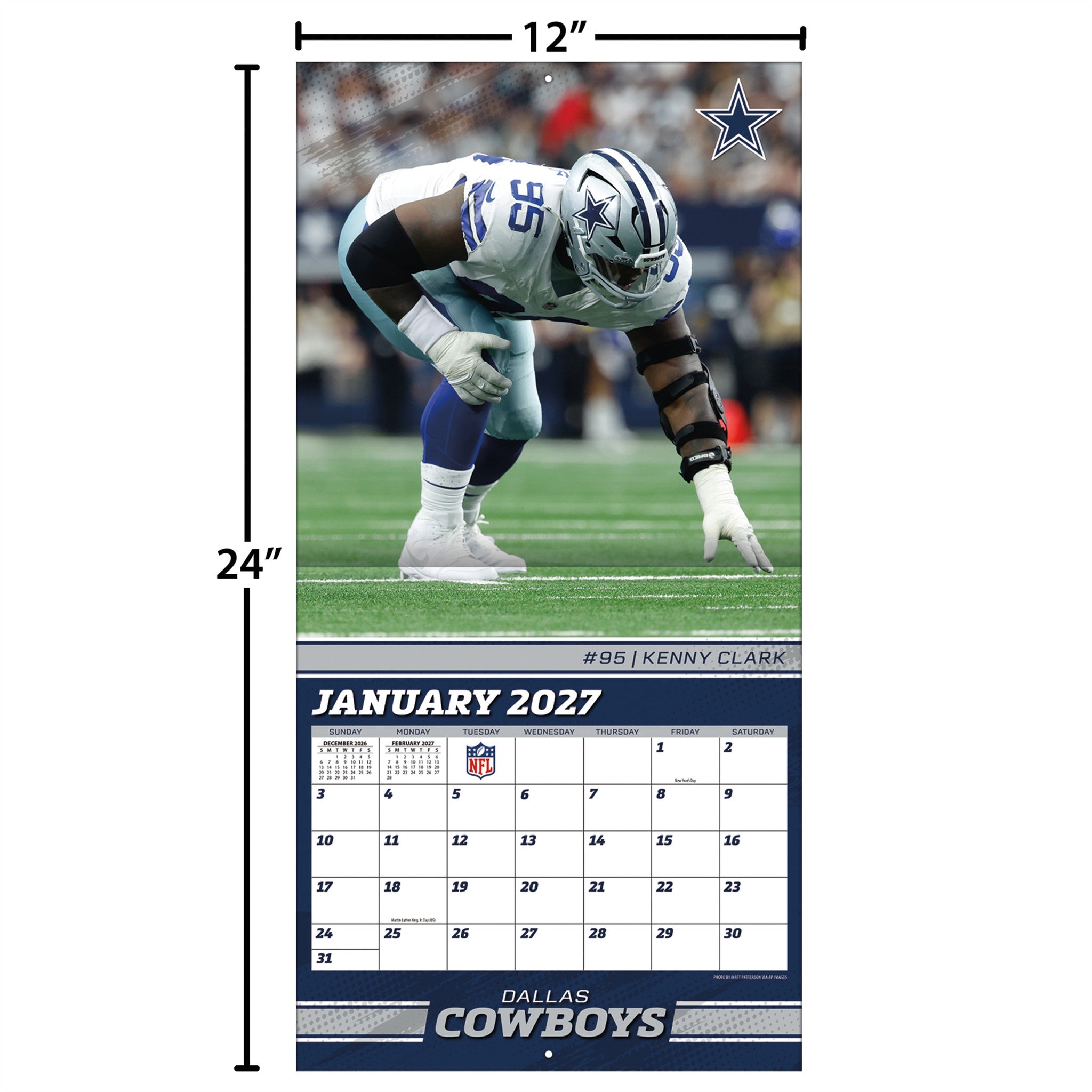 NFL Dallas Cowboys 2027 Wall Calendar