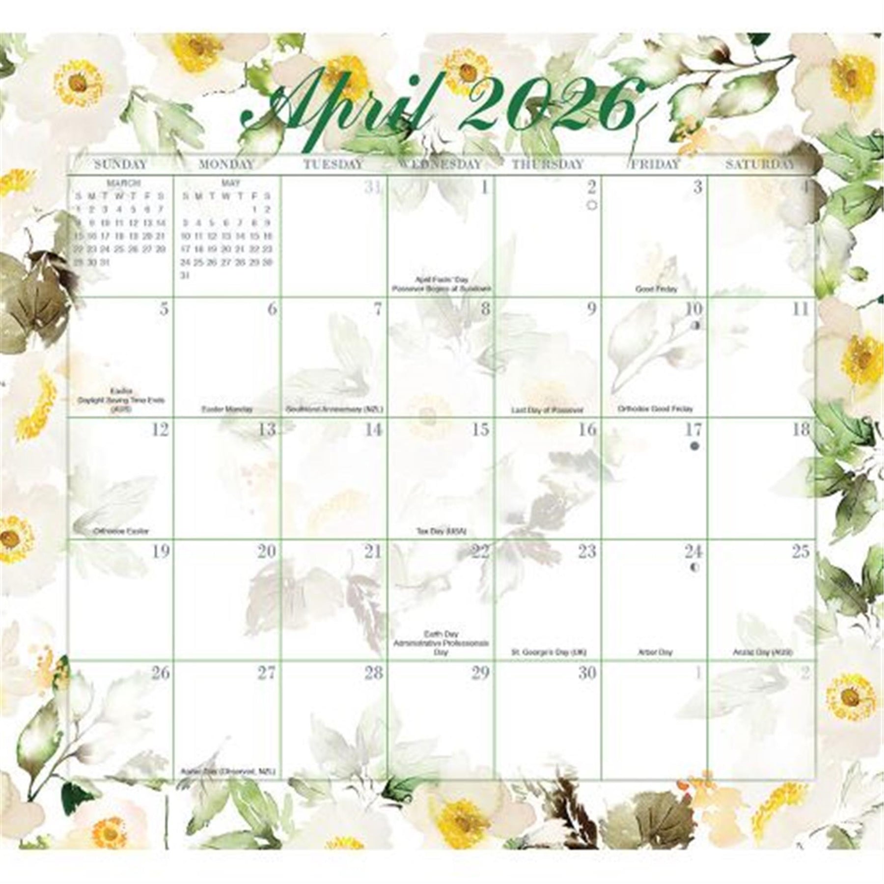Floral Jumbo Magic Grip calendar image