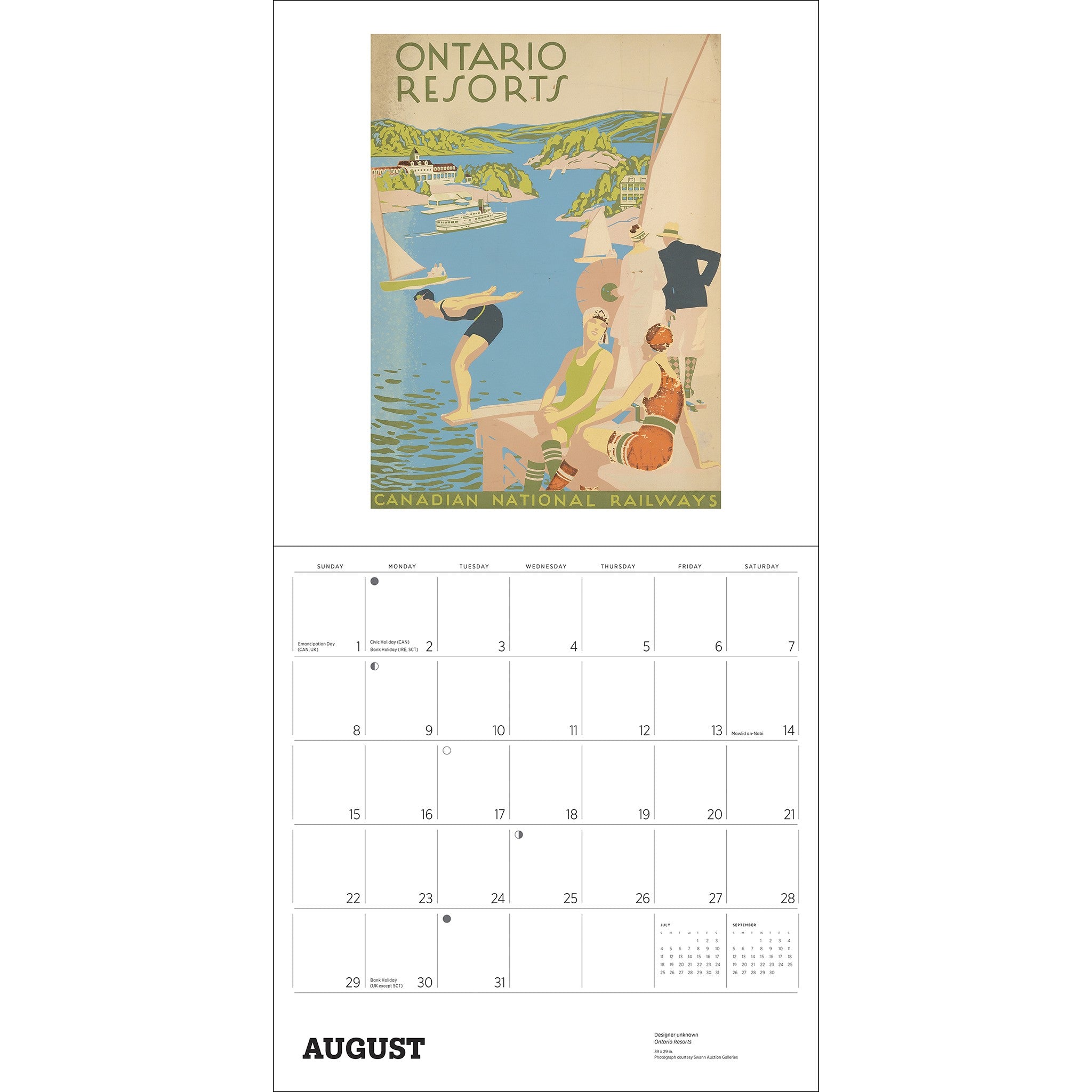 Canada Vintage Travel Posters 2027 Wall Calendar