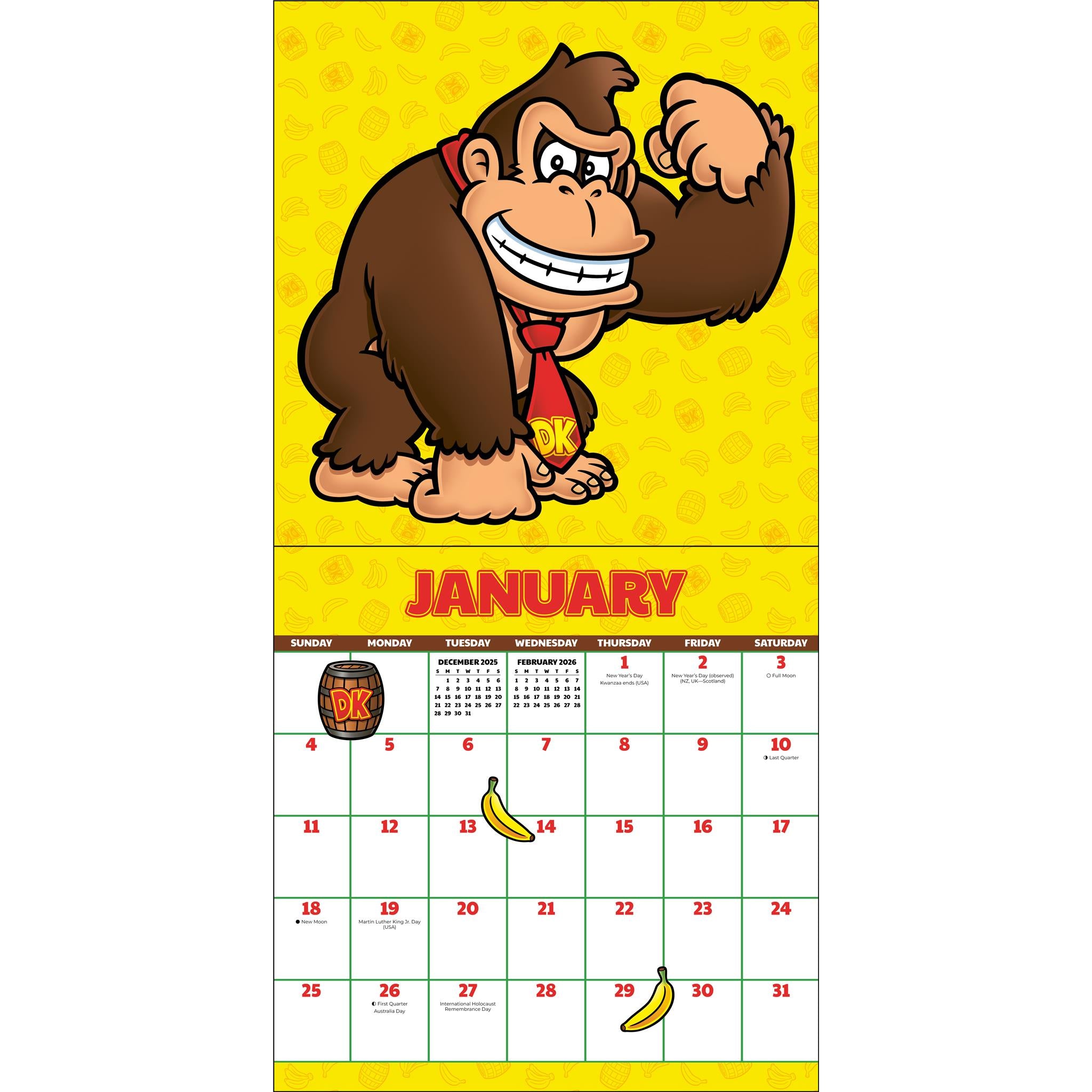 Donkey Kong 2026 Wall Calendar - Online Only