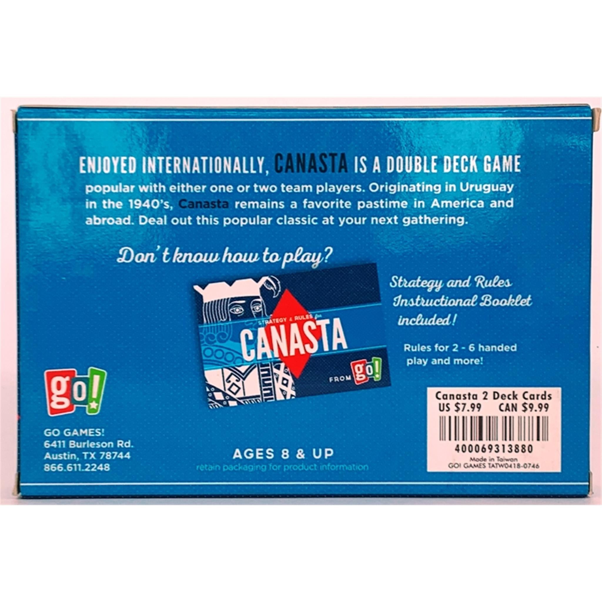 Canasta 2 Deck Cards Card Game - Calendar Club Canada