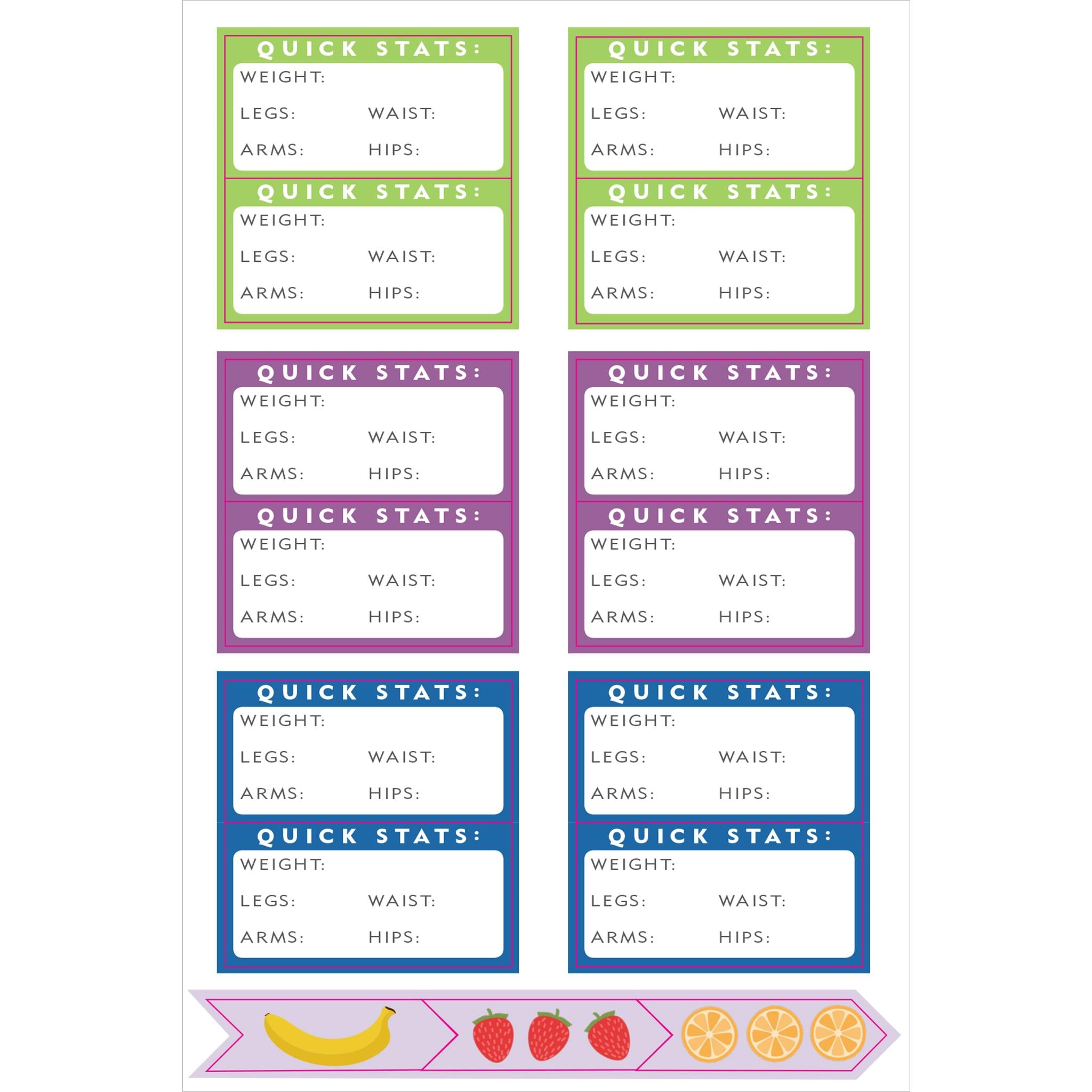 Health and Fitness Planner Stickers