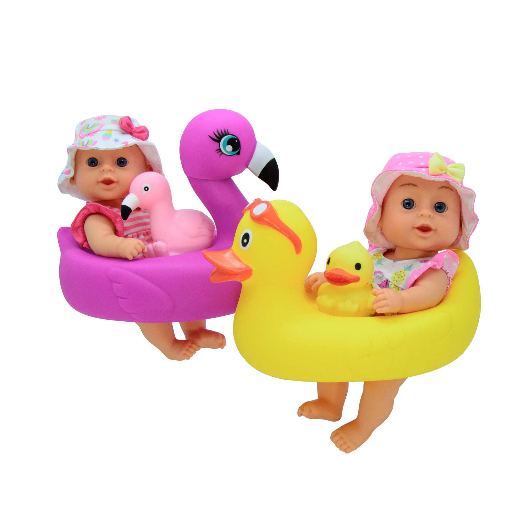 Bath Time 10in Baby Doll with Assorted Floaties