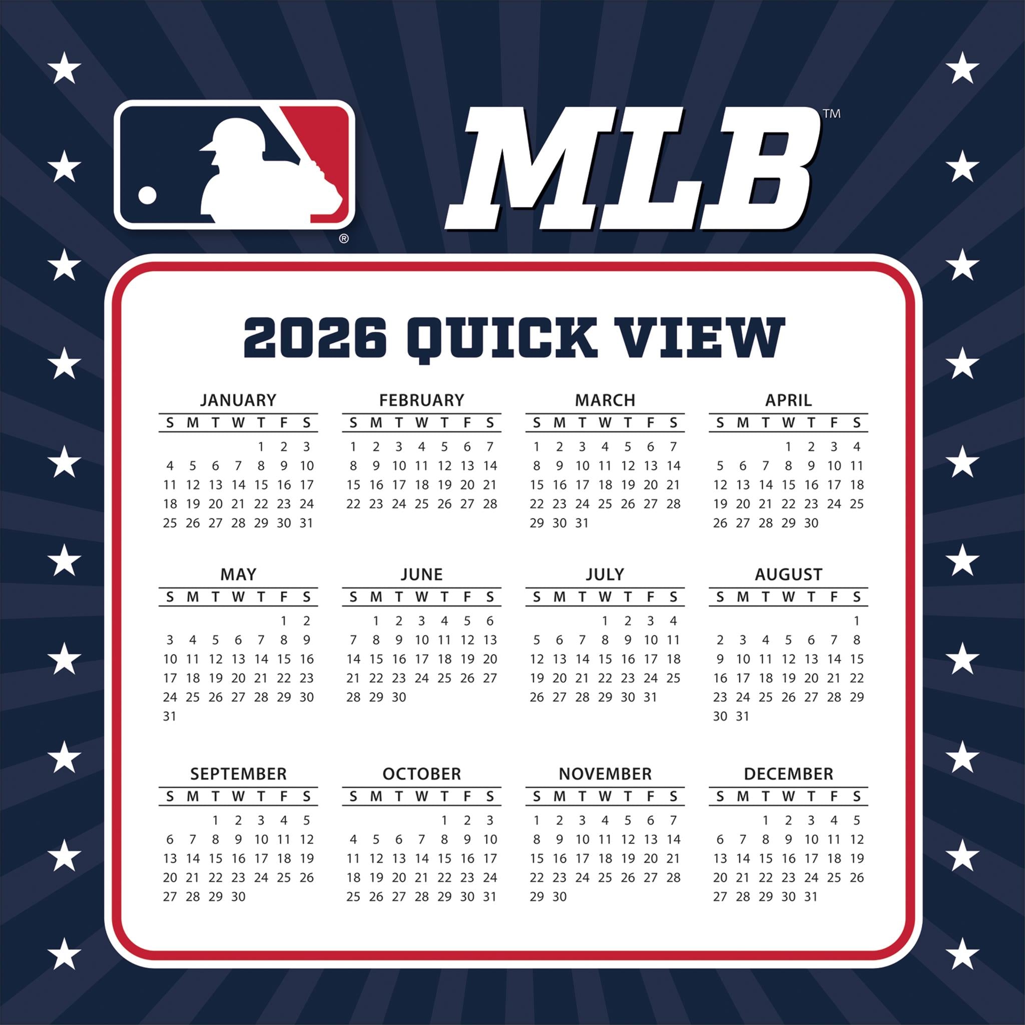 MLB All Team 2026 Box Calendar
