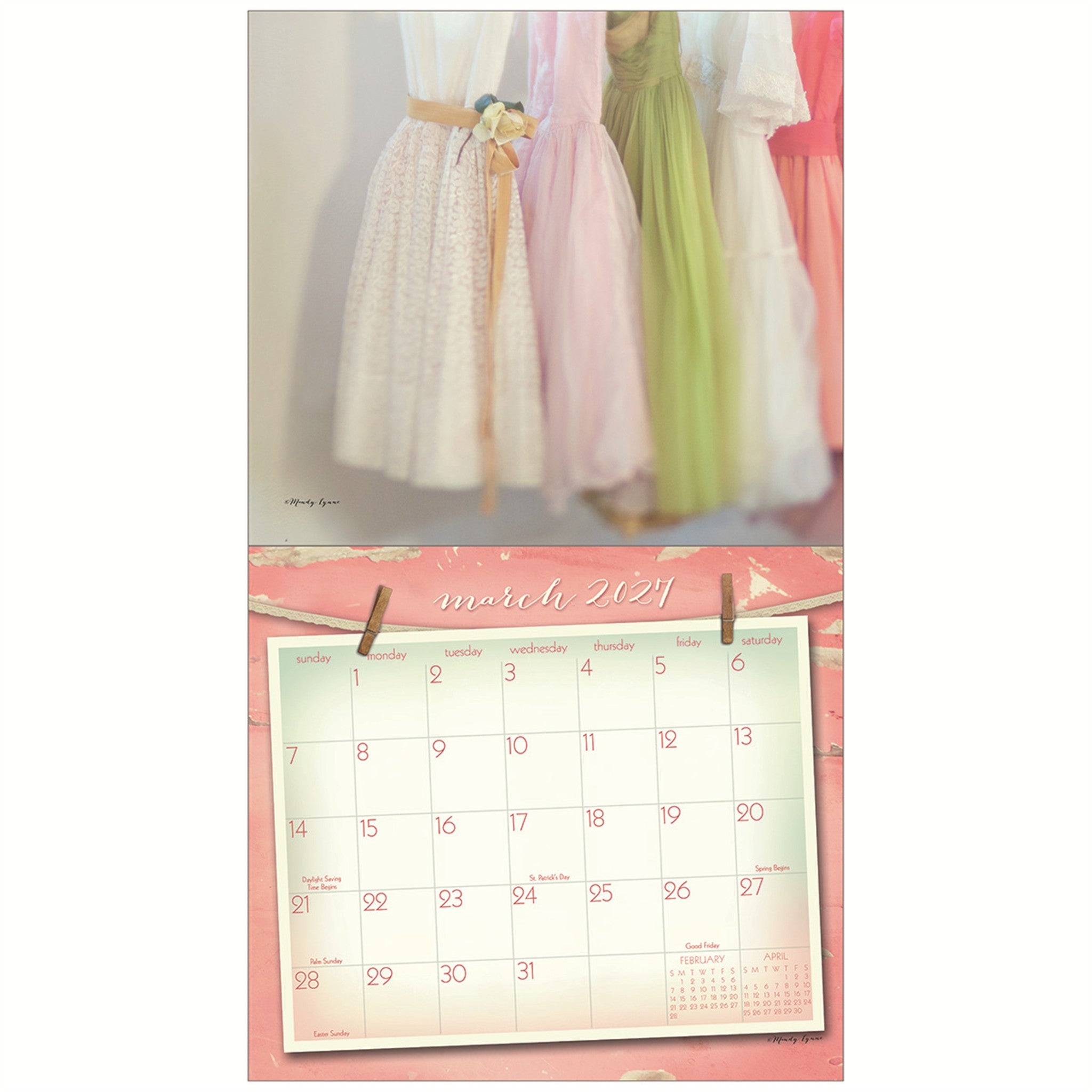 Vintage Pink 2027 Wall Calendar