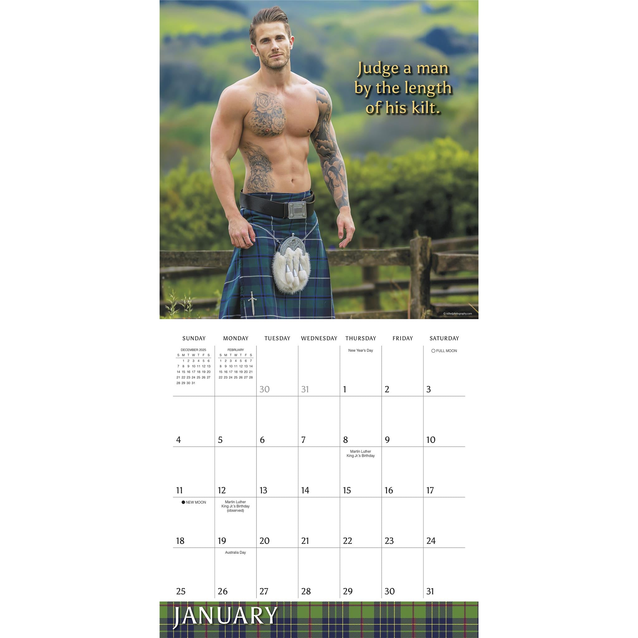 Kilty Pleasures 2026 Wall Calendar