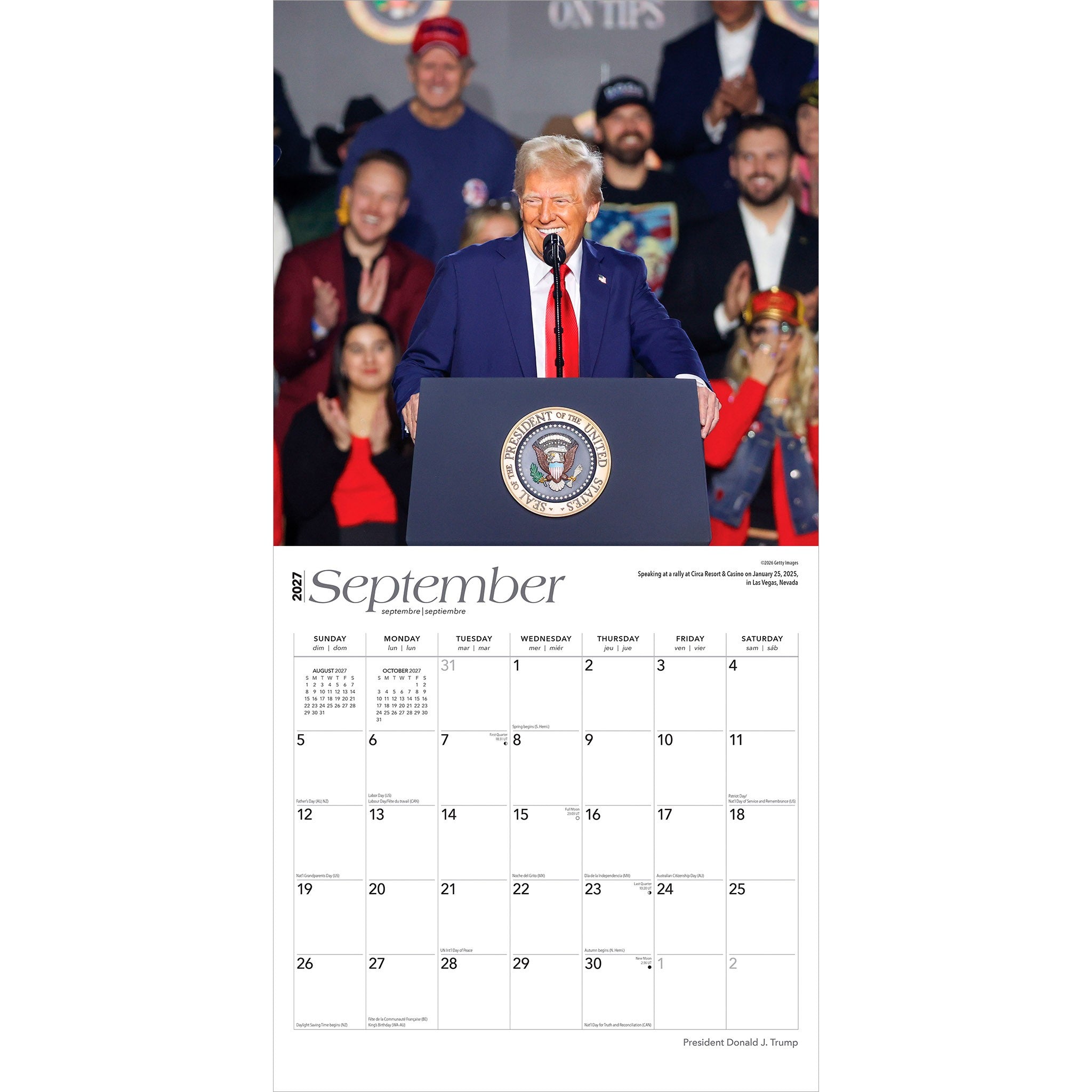 President Donald J Trump 2027 Wall Calendar - Online Only