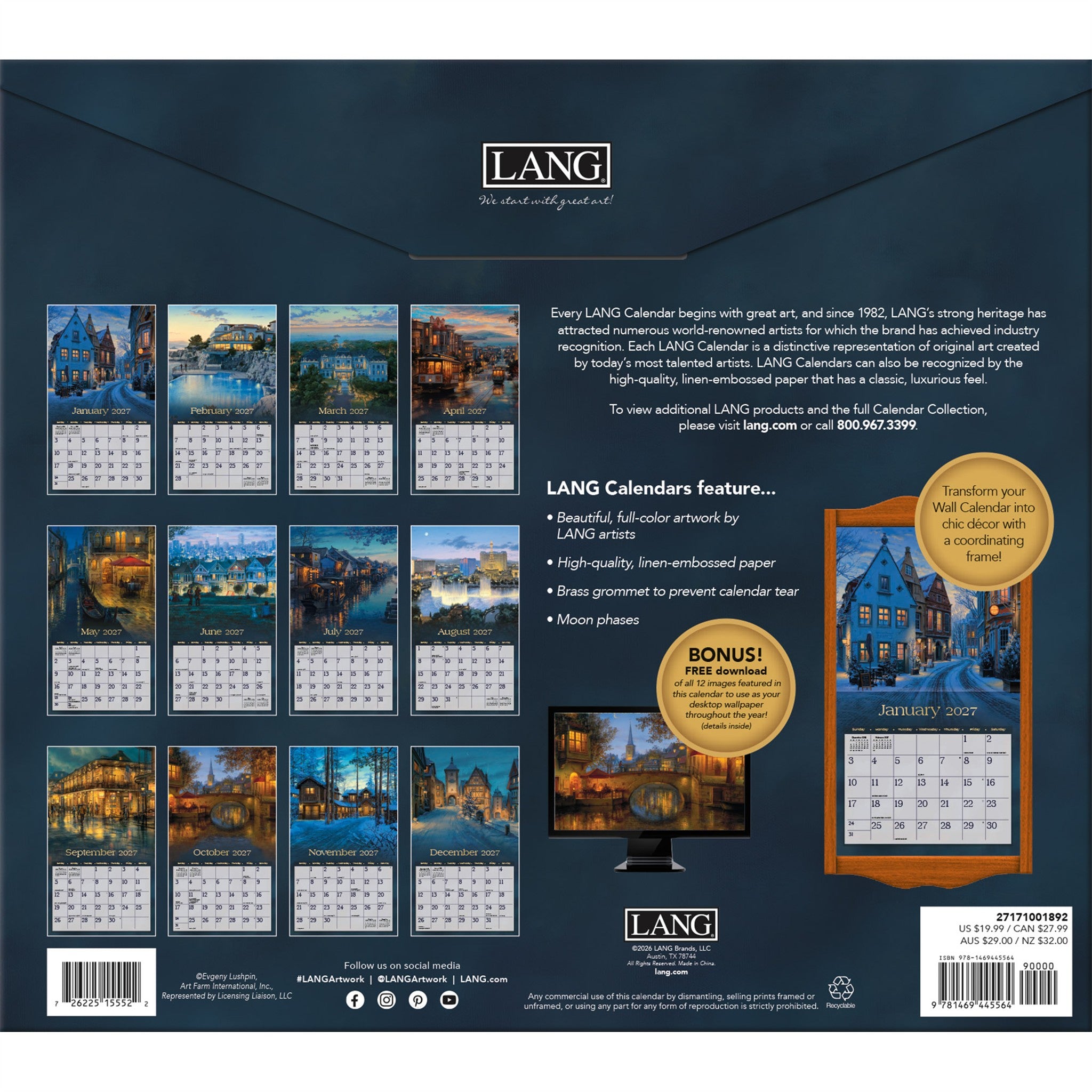 Around the World Special Edition with Print 2027 Wall Calendar