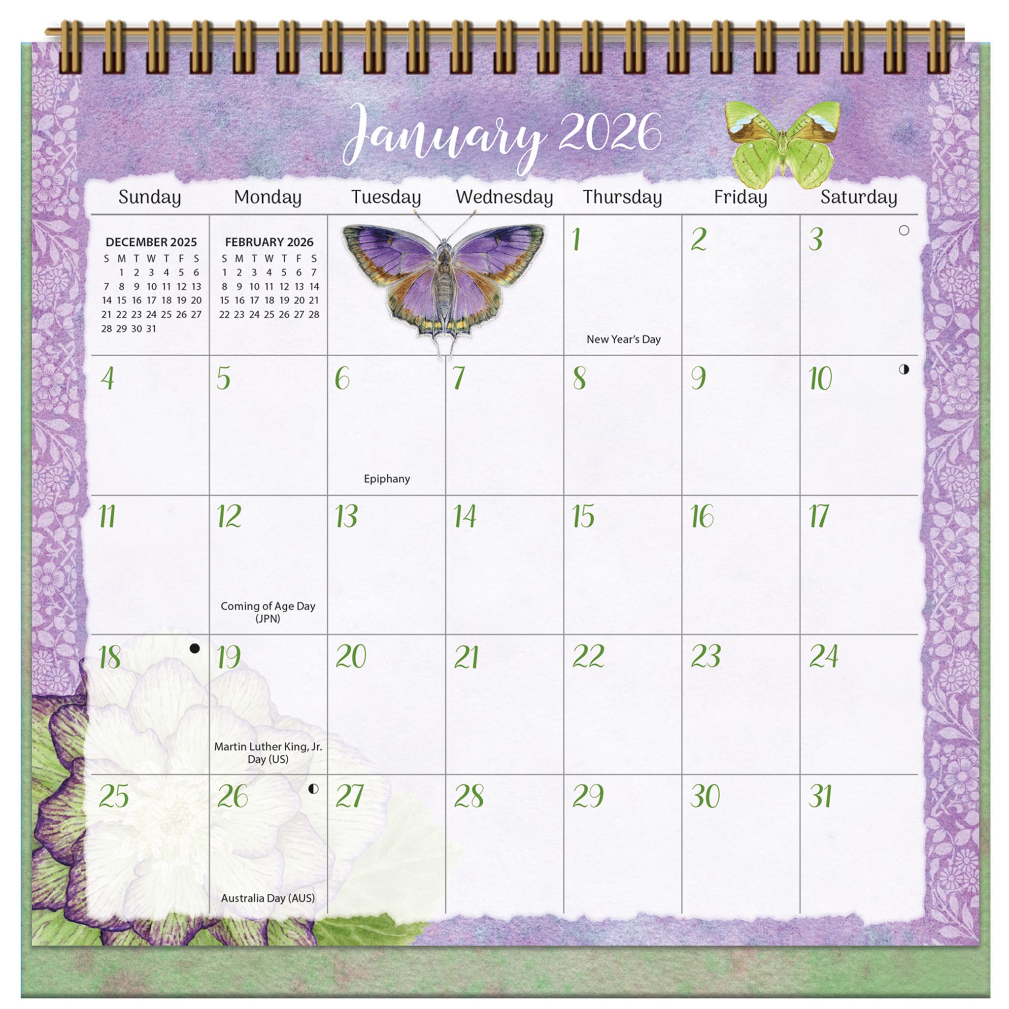 Butterflies 2026 Easel Calendar - Online Only