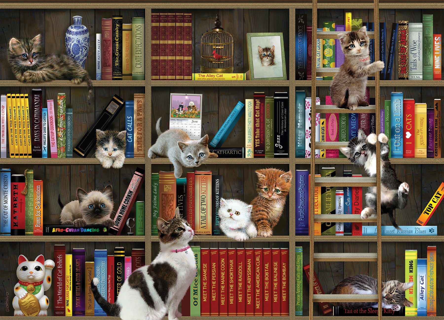 Kitty Librarians Exclusive 1000 Piece Puzzle