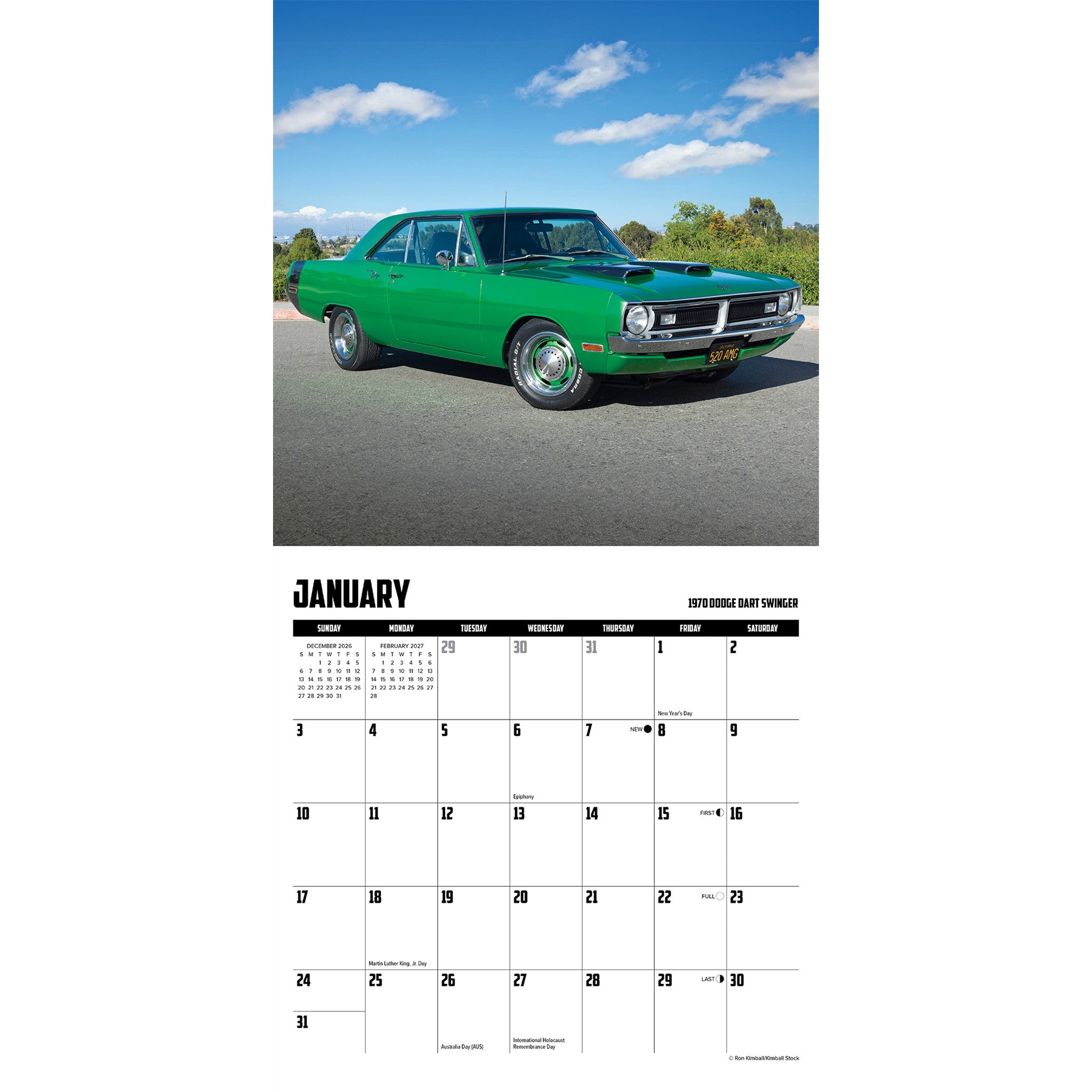 American Muscle Cars 2027 Mini Calendar