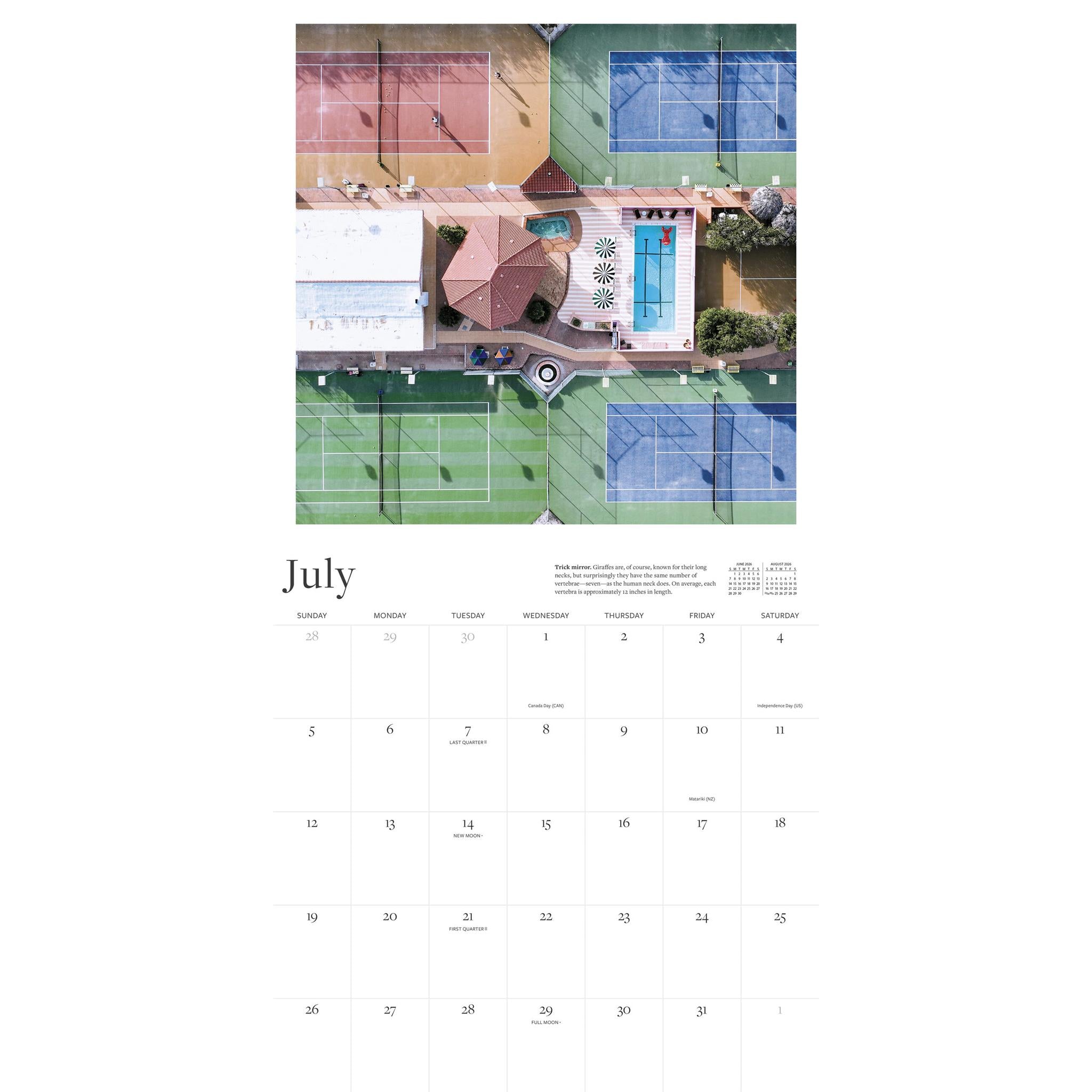 The Tennis Court 2026 Wall Calendar - Online Only