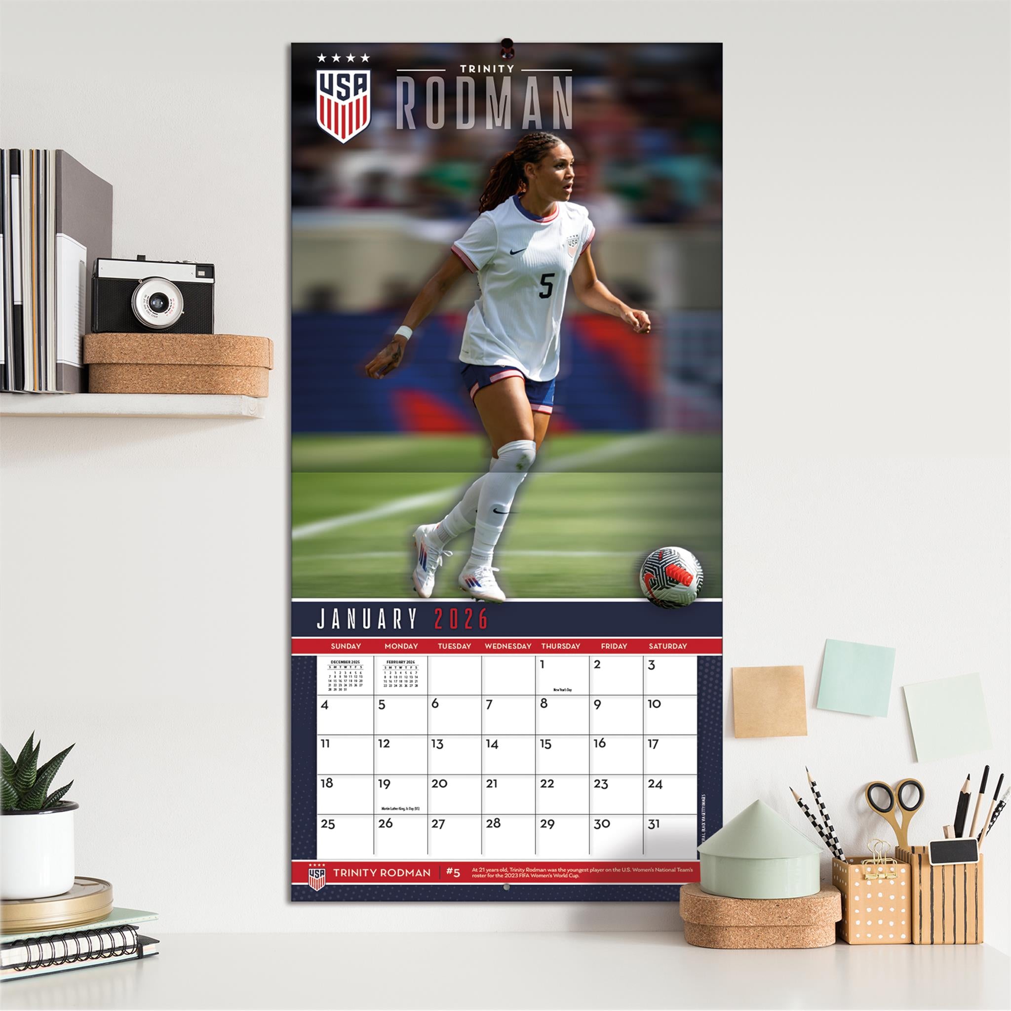 US Women's Soccer Team 2026 Wall Calendar