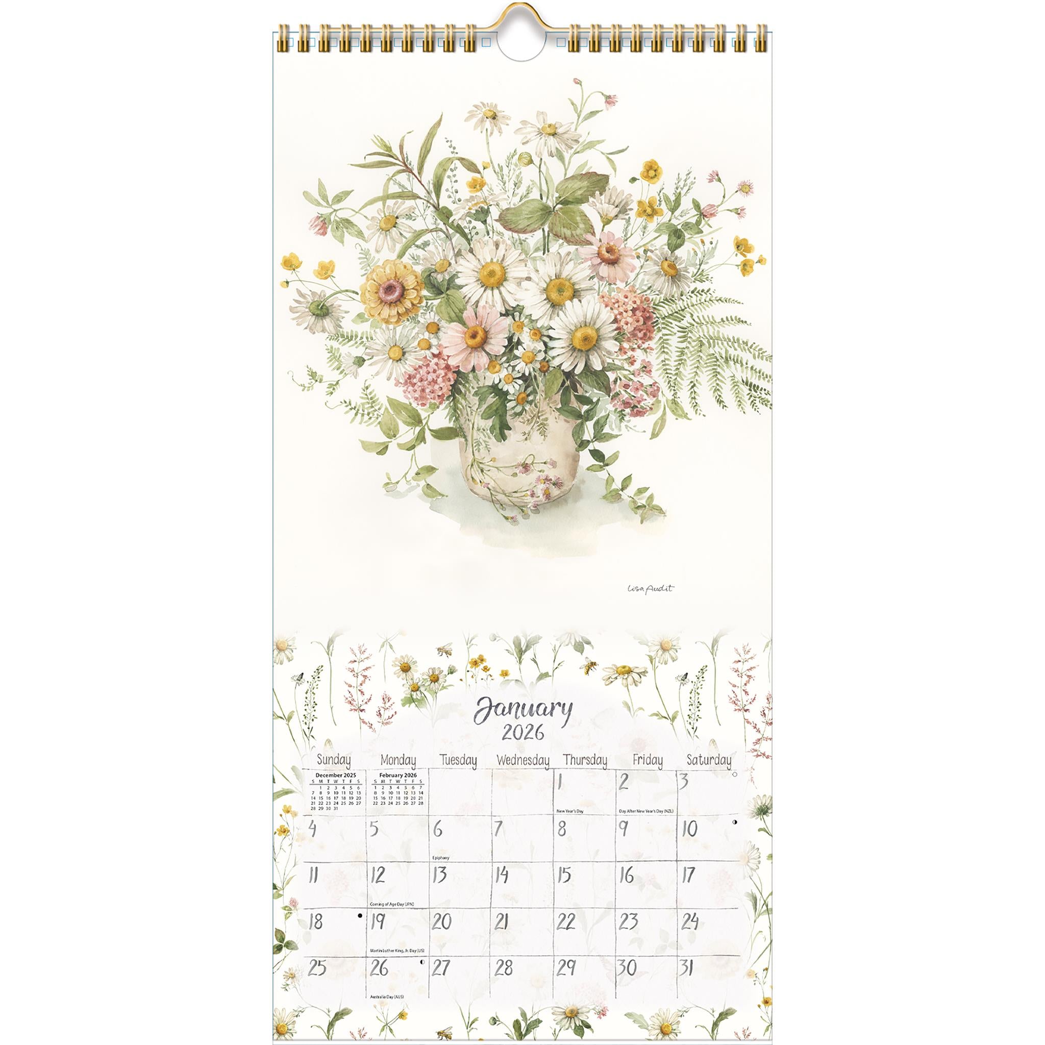Watercolor Seasons 2026 Slim Calendar - Online Only