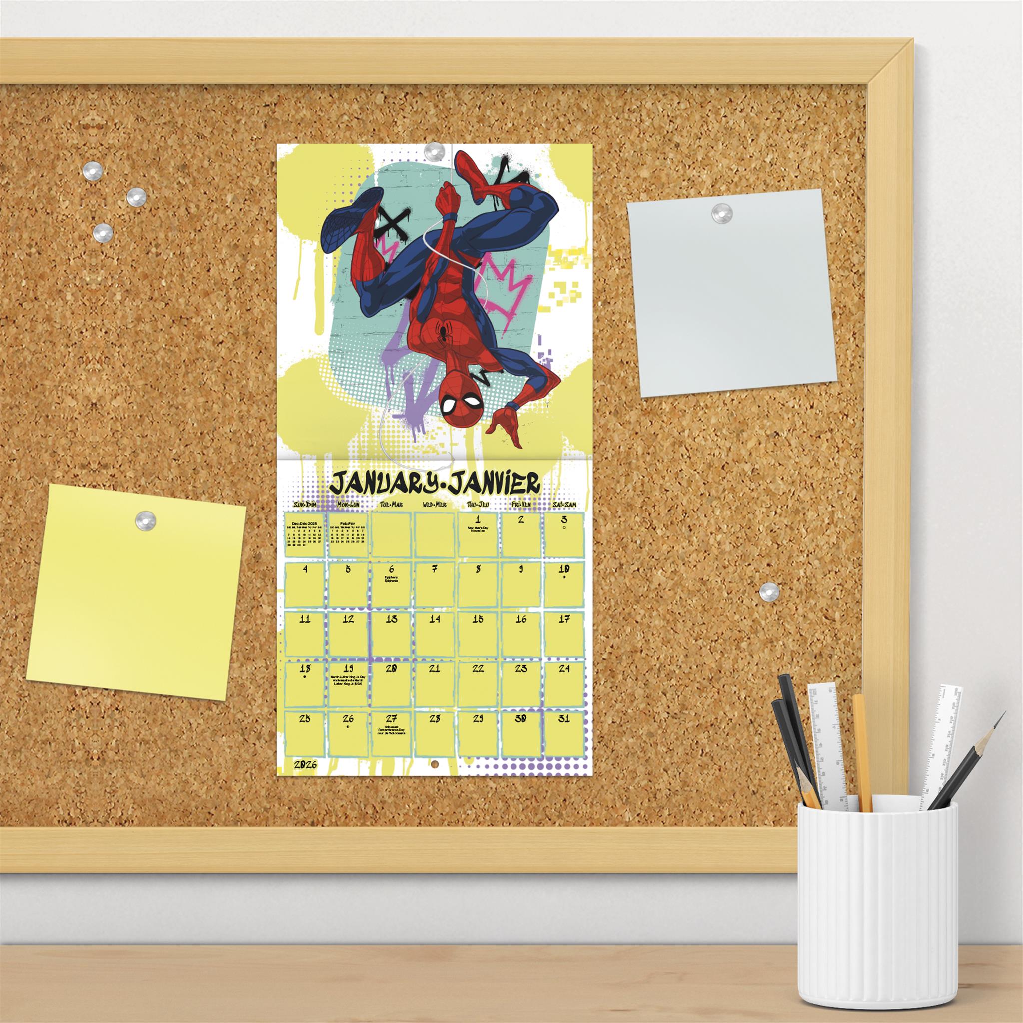 Spider Man Bilingual 2026 Mini Calendar