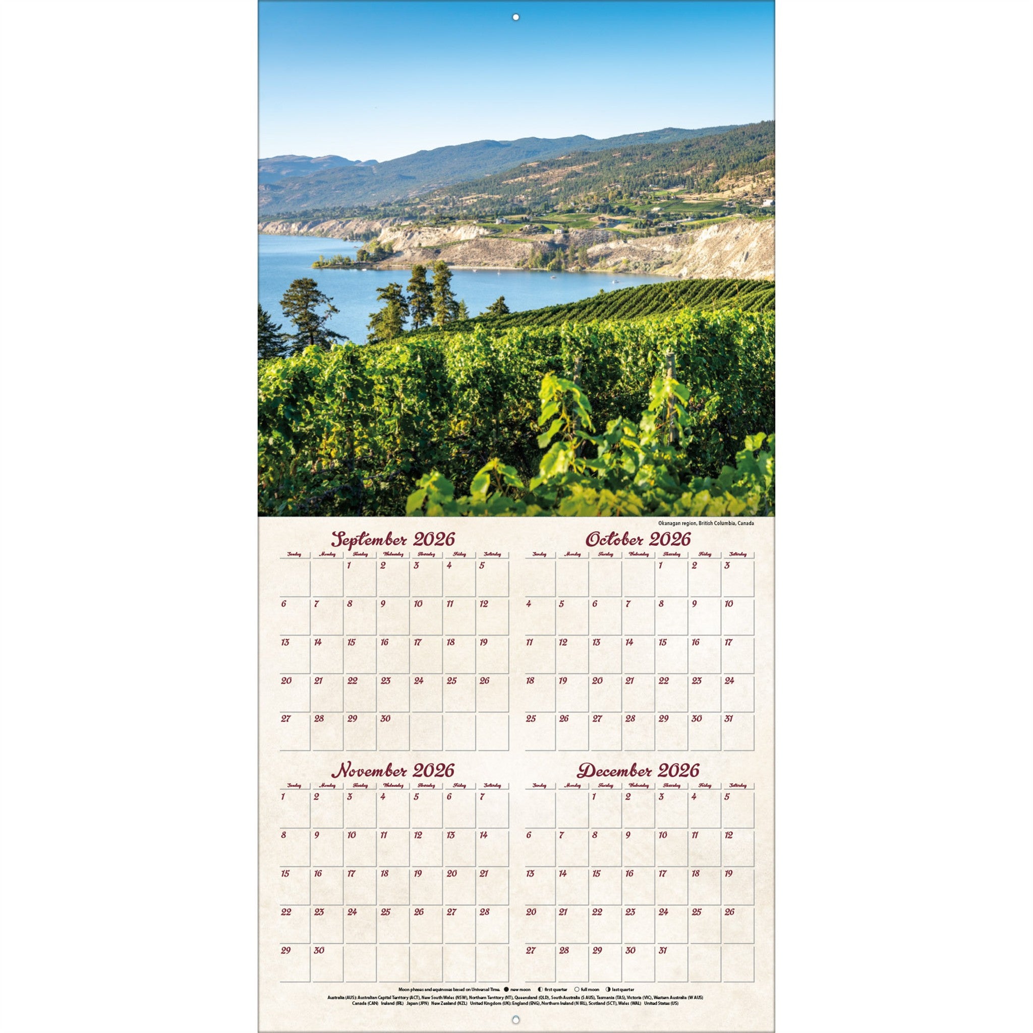 Wine Country 2027 Wall Calendar