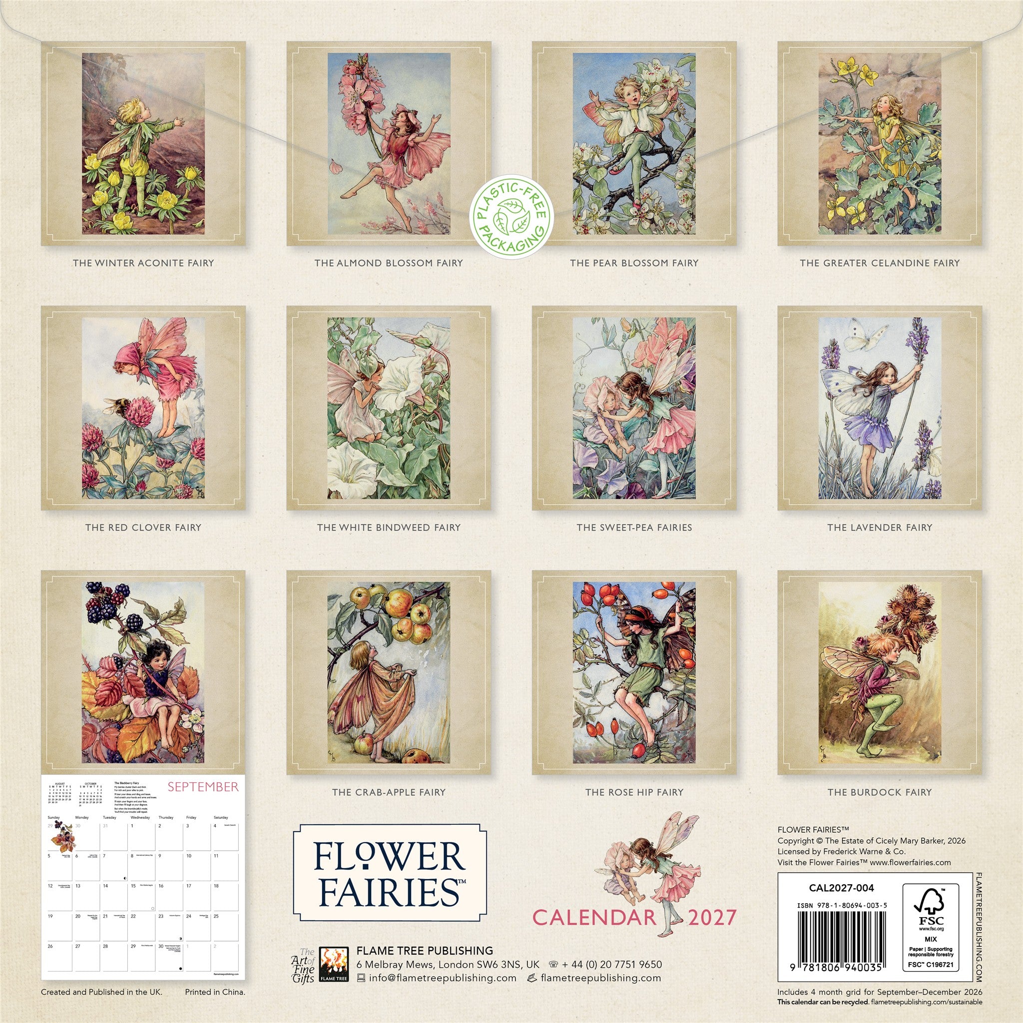 Flower Fairies 2027 Wall Calendar