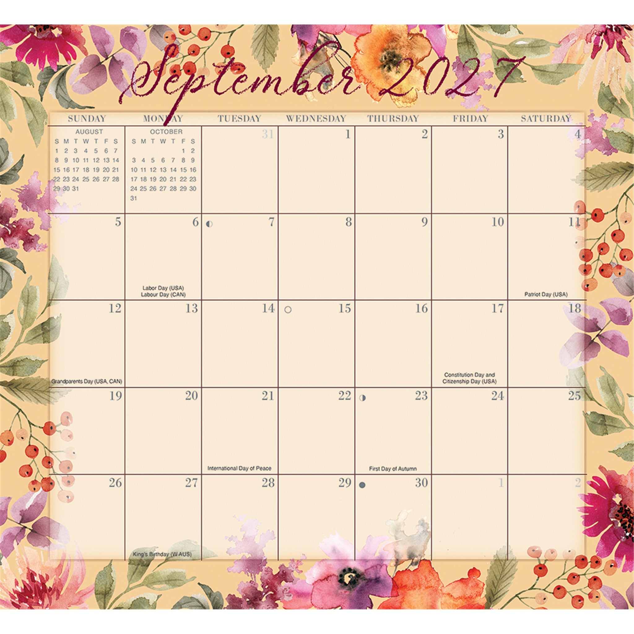 Floral Jumbo Magic Grip Exclusive 2026-2027 Wall Calendar