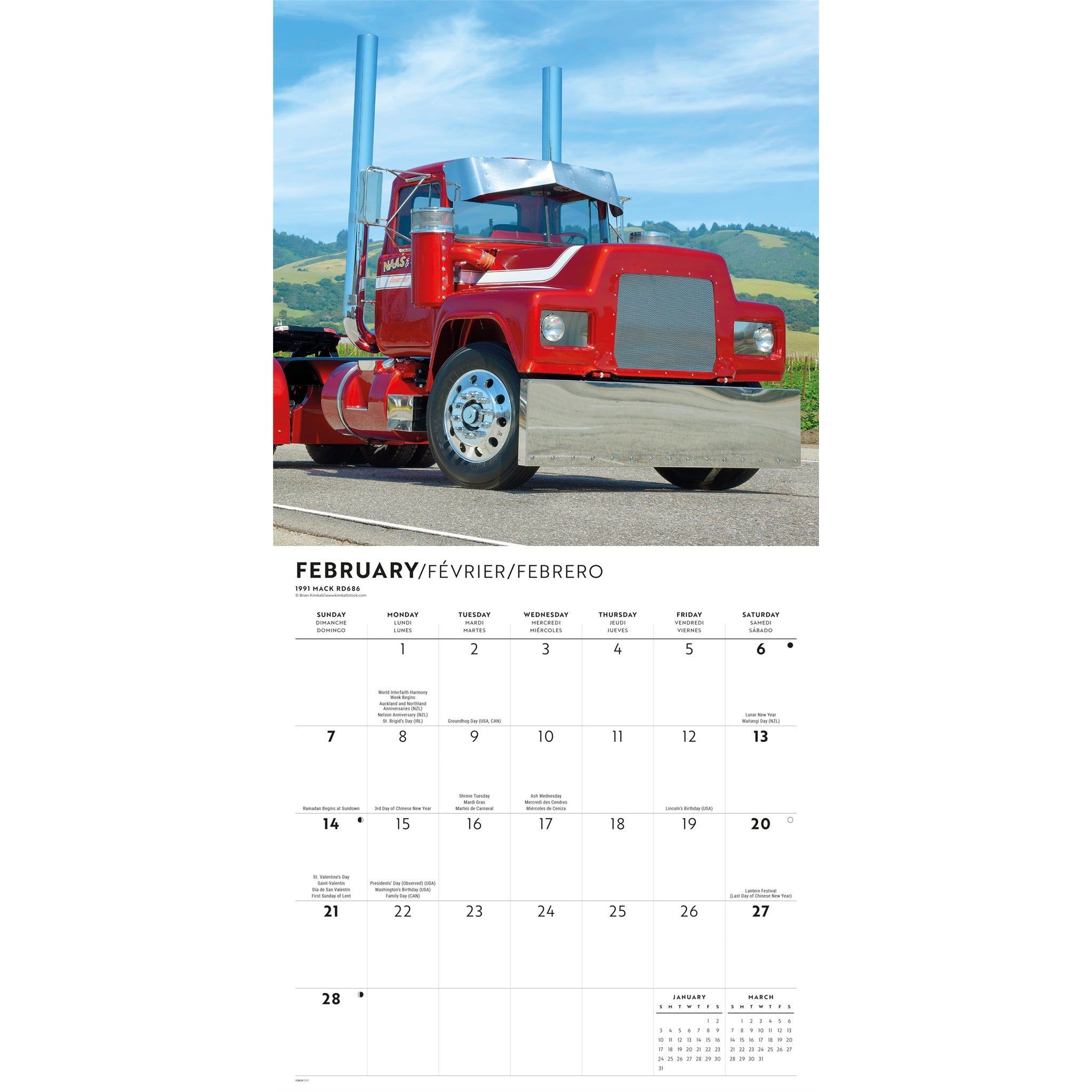 Trucks 2027 Wall Calendar