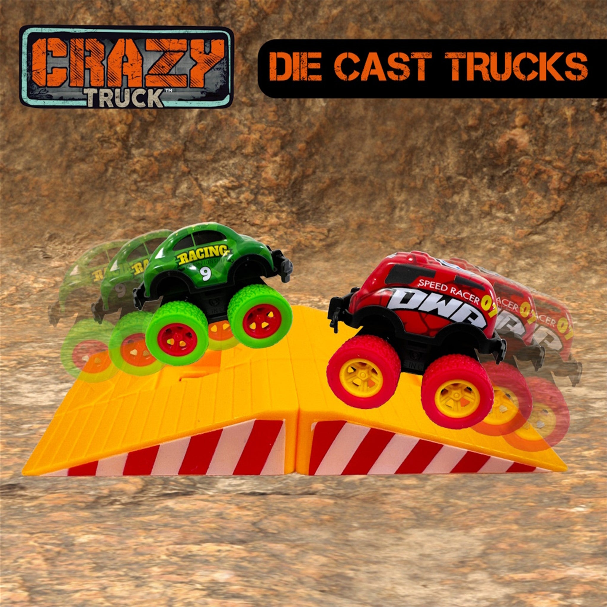 Crazy Truck Pull‑Back Die‑Cast 10‑PC Set