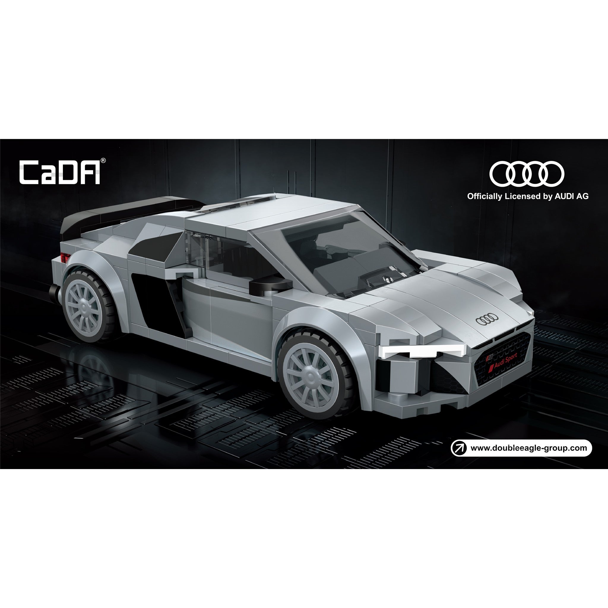 Silver 1:24 Audi R8 Coupe 199 Pieces