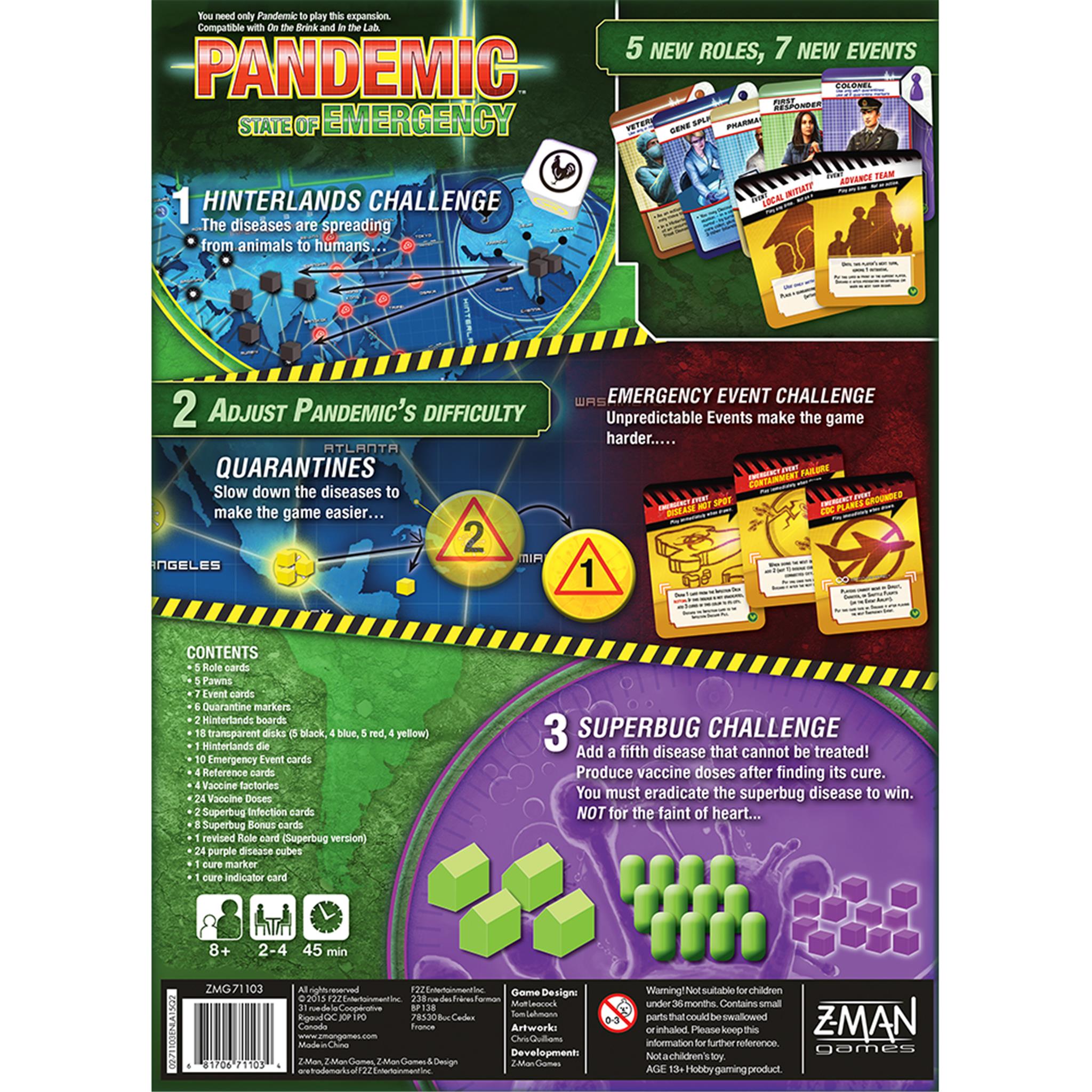 Pandemic State of Emergency Strategy Game by Z Man Games