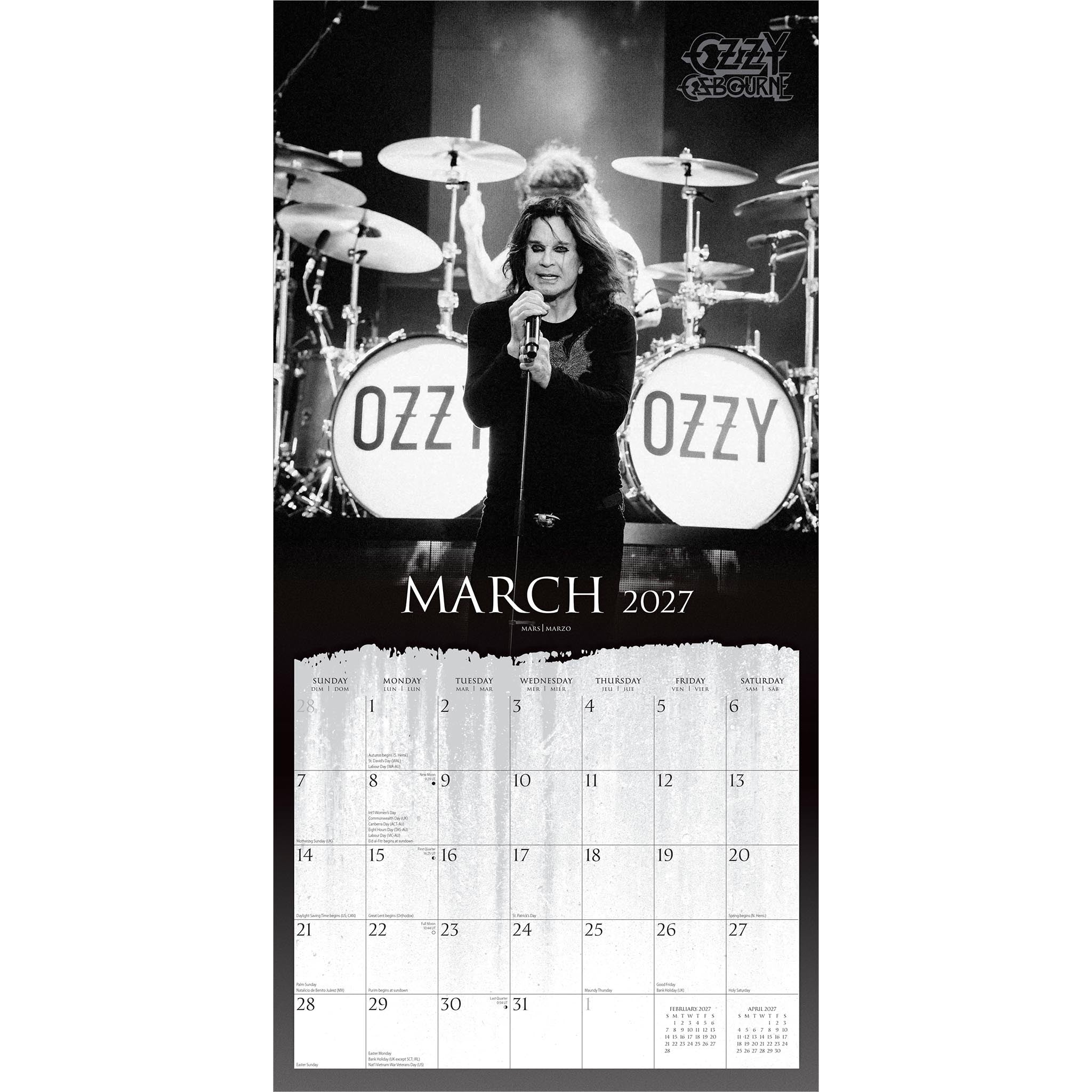 Ozzy Osbourne Square 2027 Wall Calendar