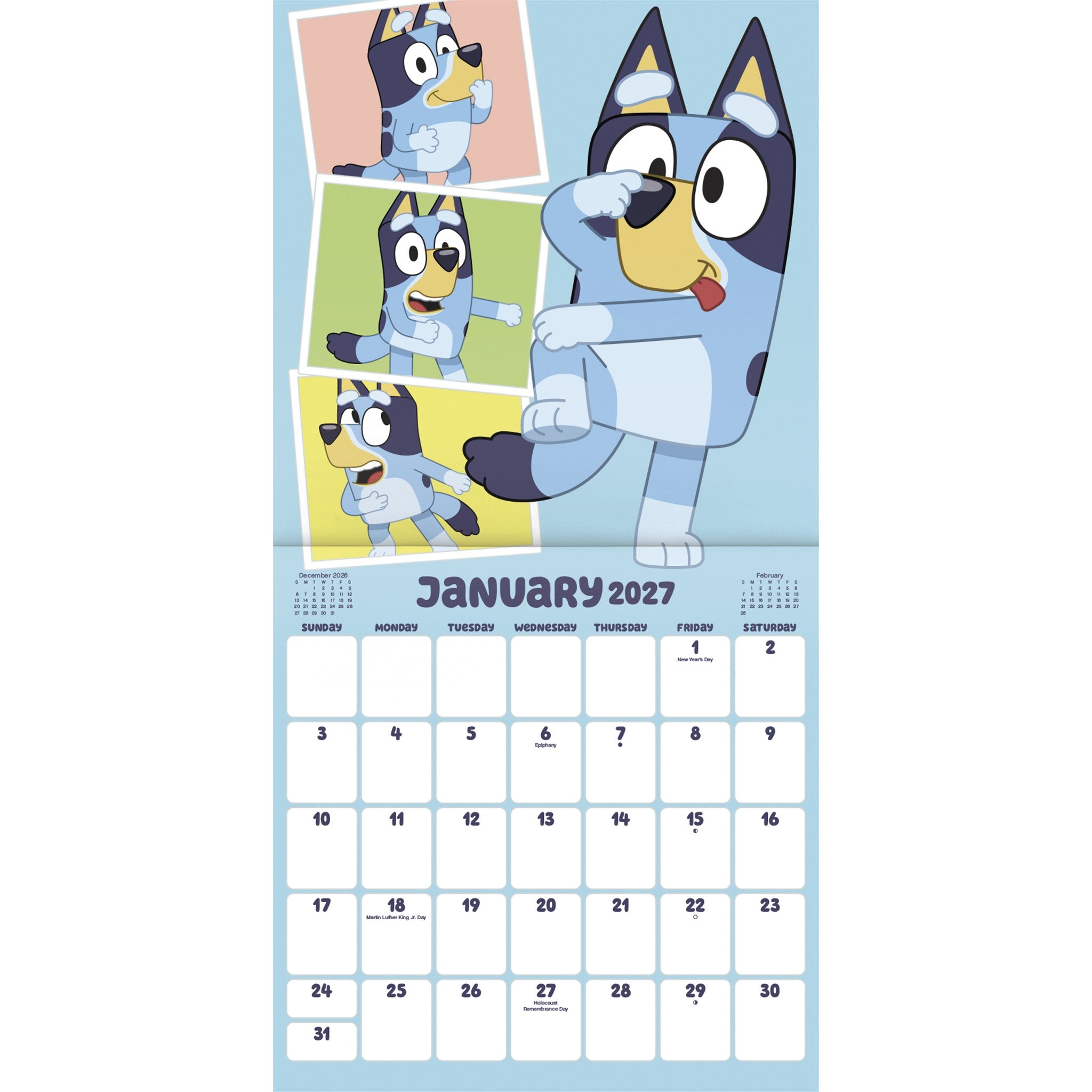 Bluey Exclusive with Decal 2027 Wall Calendar