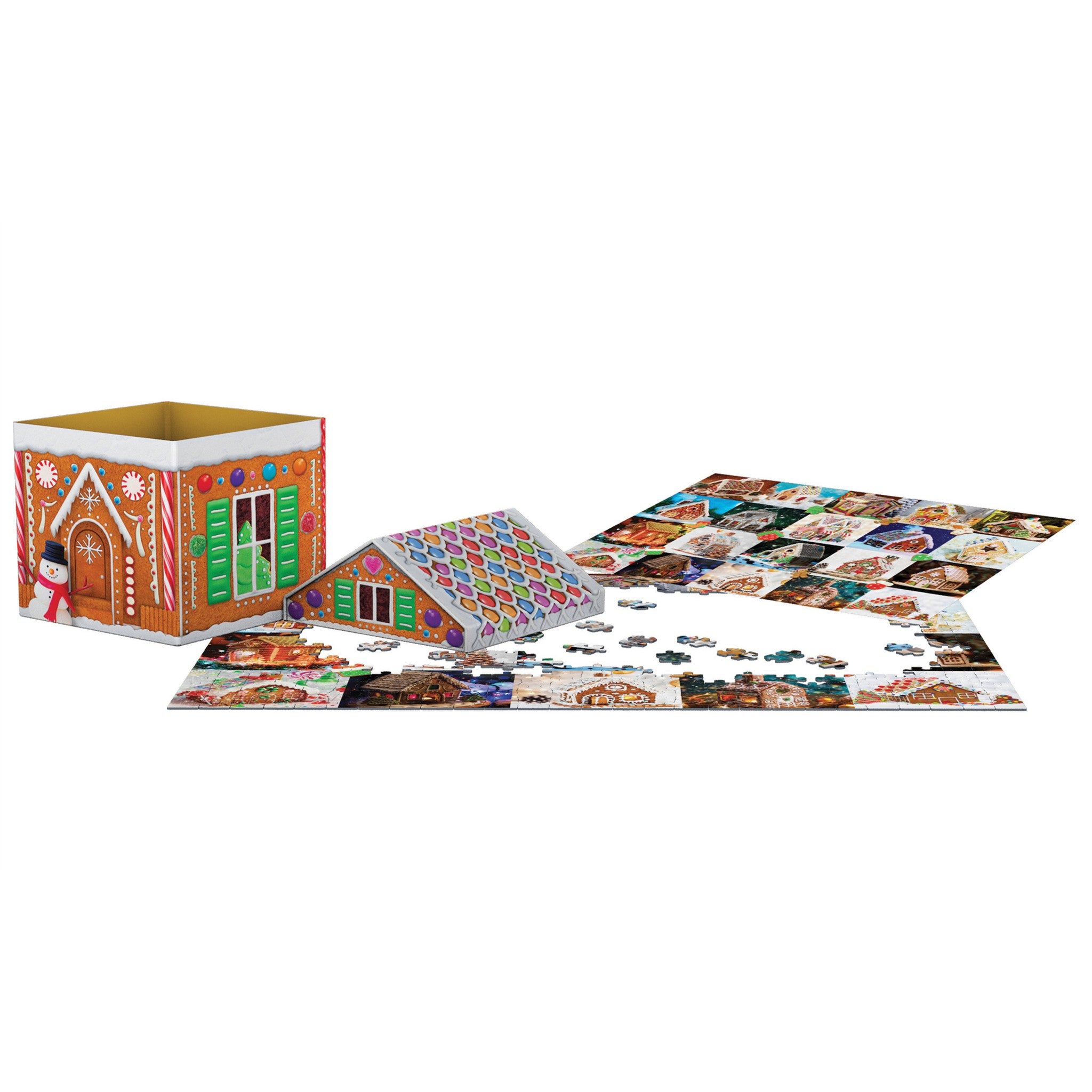 Gingerbread House Shaped Tin 550 Piece Puzzle