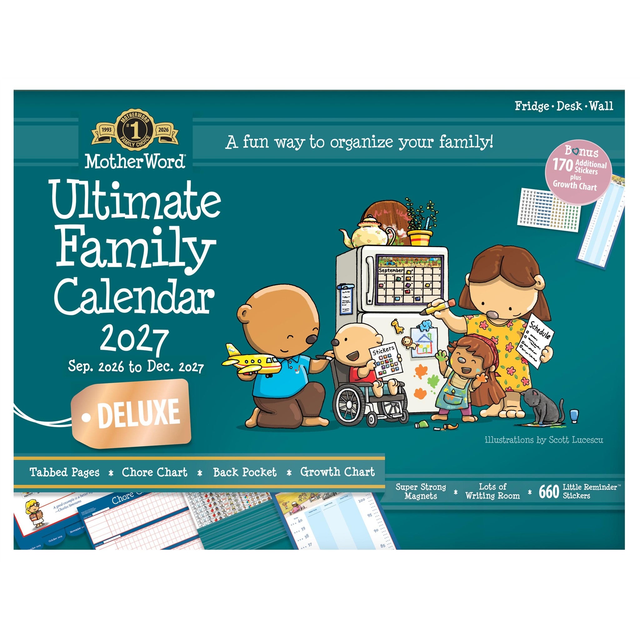 MotherWord Ultimate Family Deluxe 2026-2027 Wall Calendar